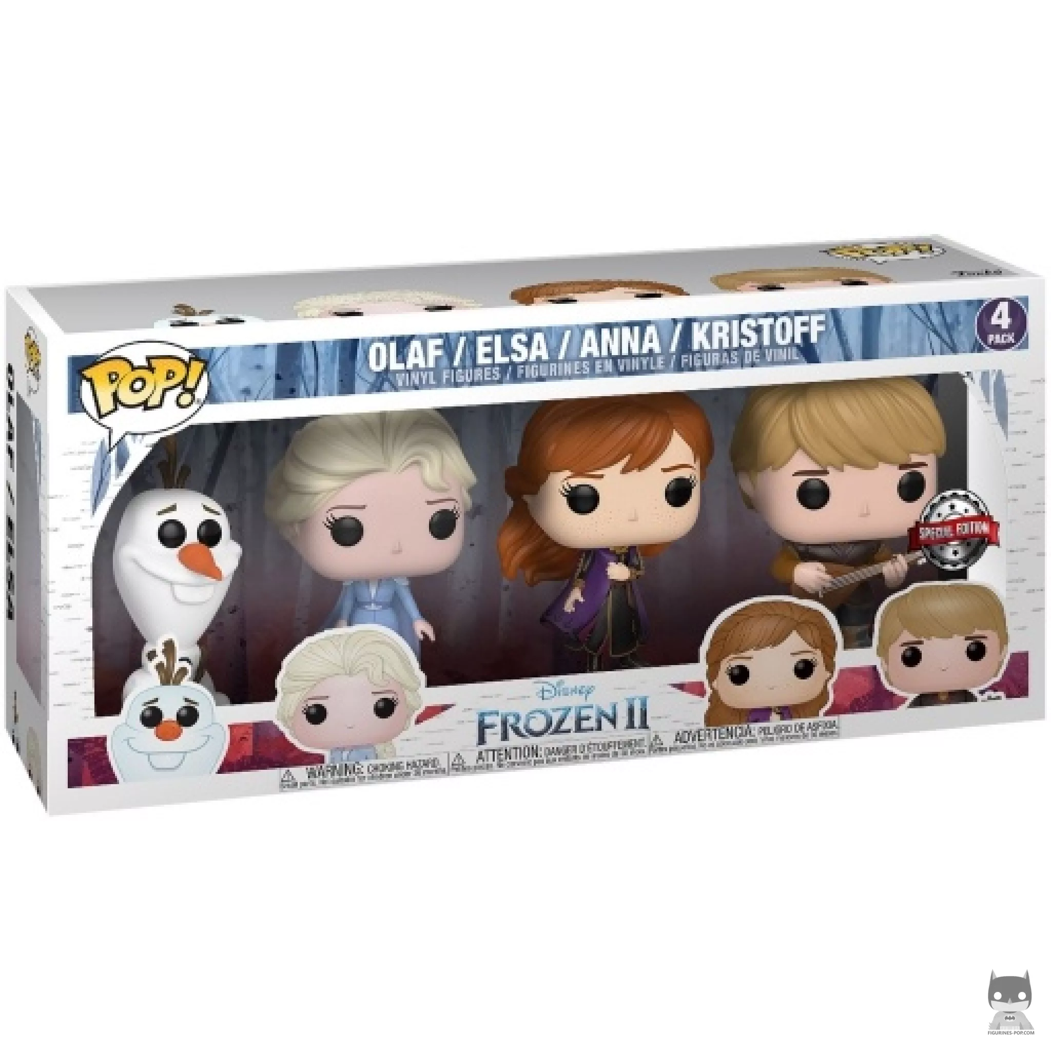 Figurine Funko POP Olaf, Elsa, Anna & Kristoff avec boîte