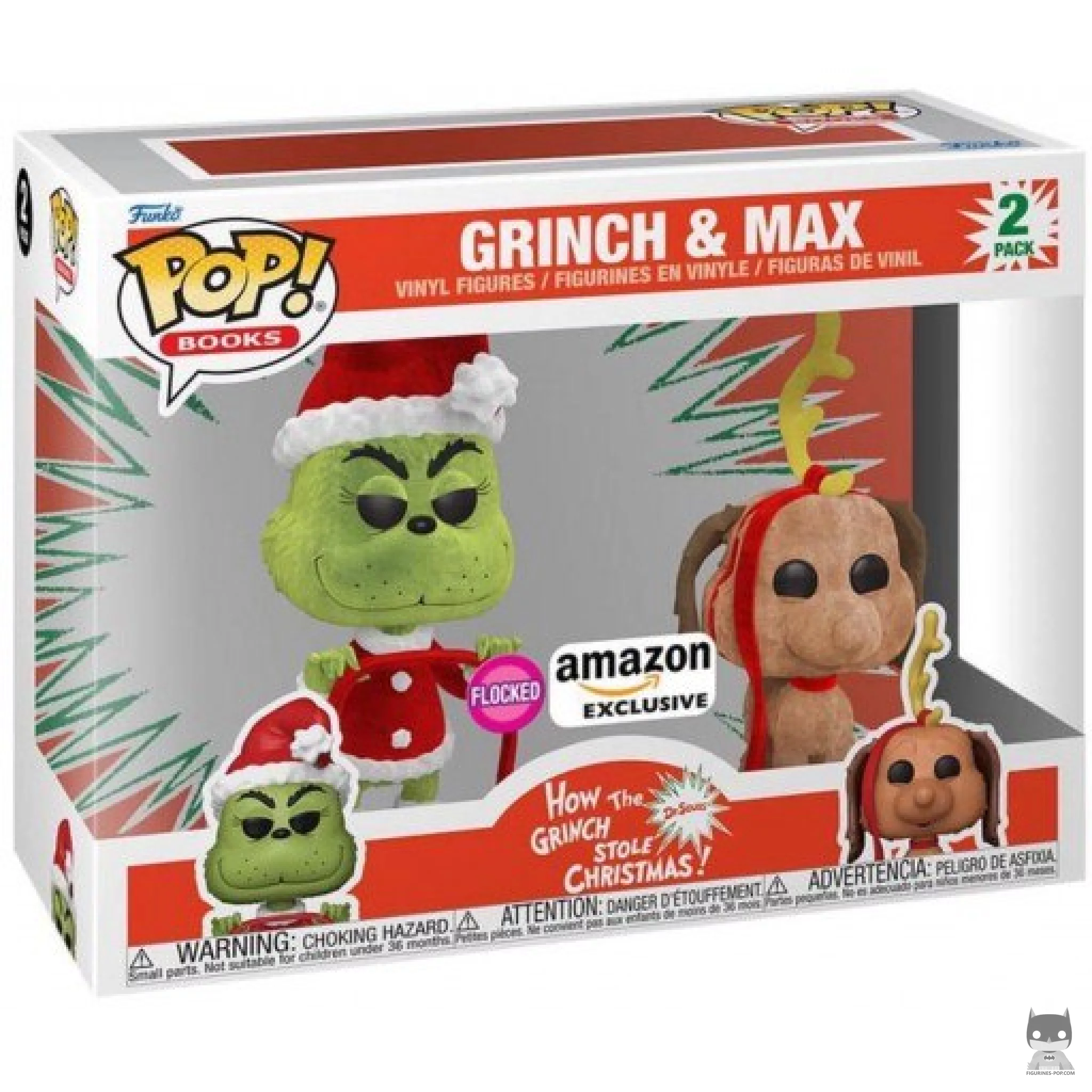 Figurine Funko POP Grinch & Max (Flocked) avec boîte