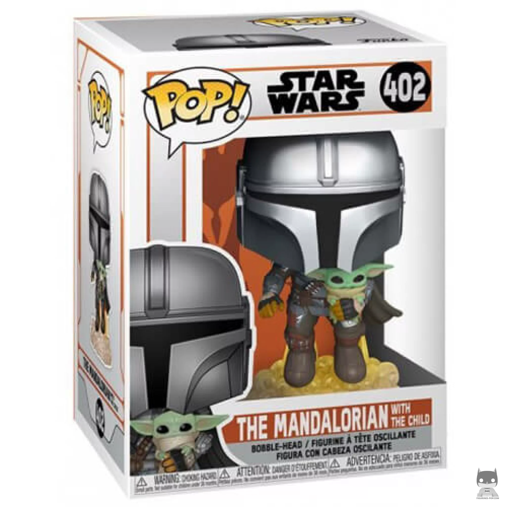 Figurine Funko POP Le Mandalorien en Jet Pack avec l'Enfant avec boîte
