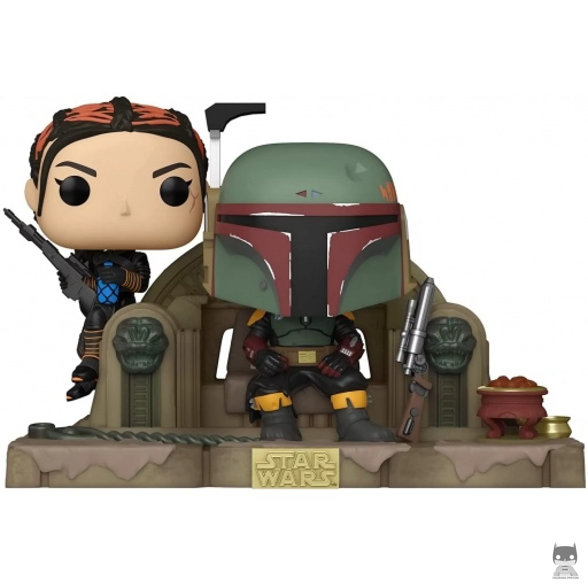 Figurine Funko POP Boba Fett & Fennec sur Trône (Le Mandalorien (Star Wars))