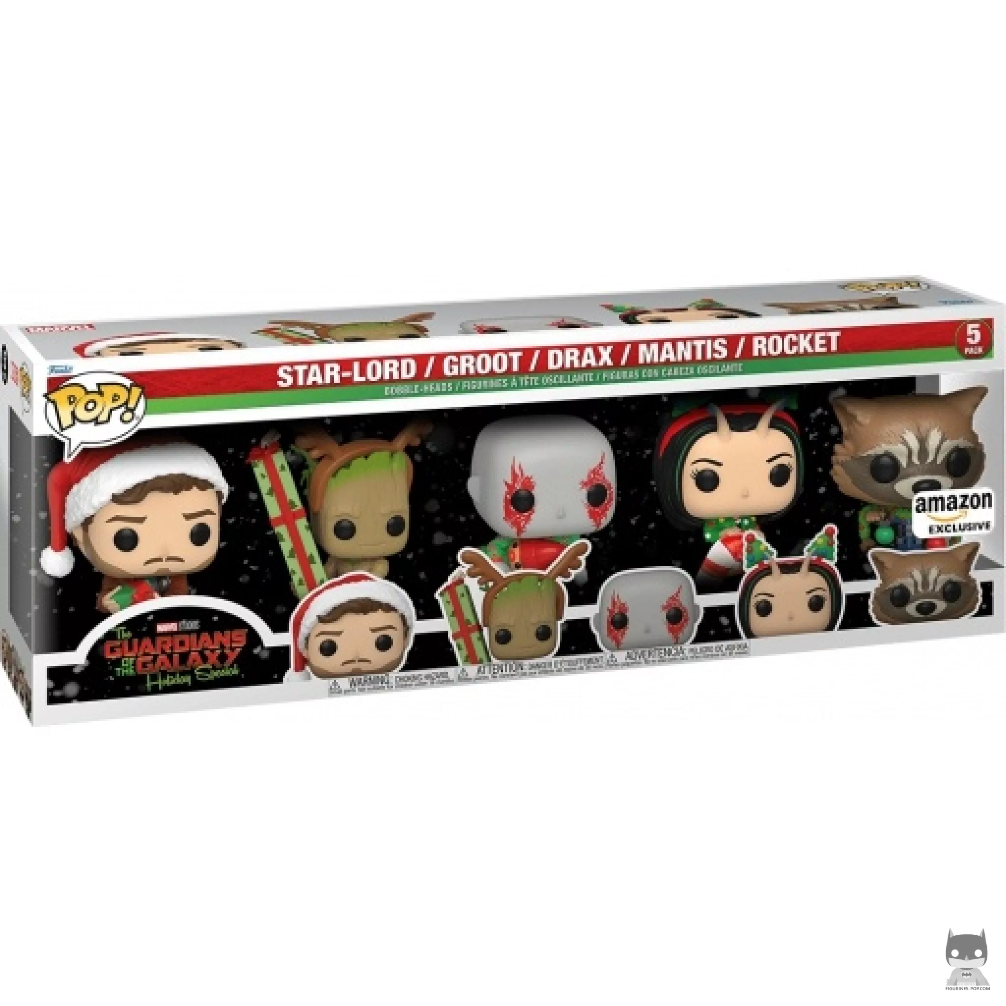 Figurine Funko POP Star-Lord, Groot, Drax, Mantis & Rocket avec boîte