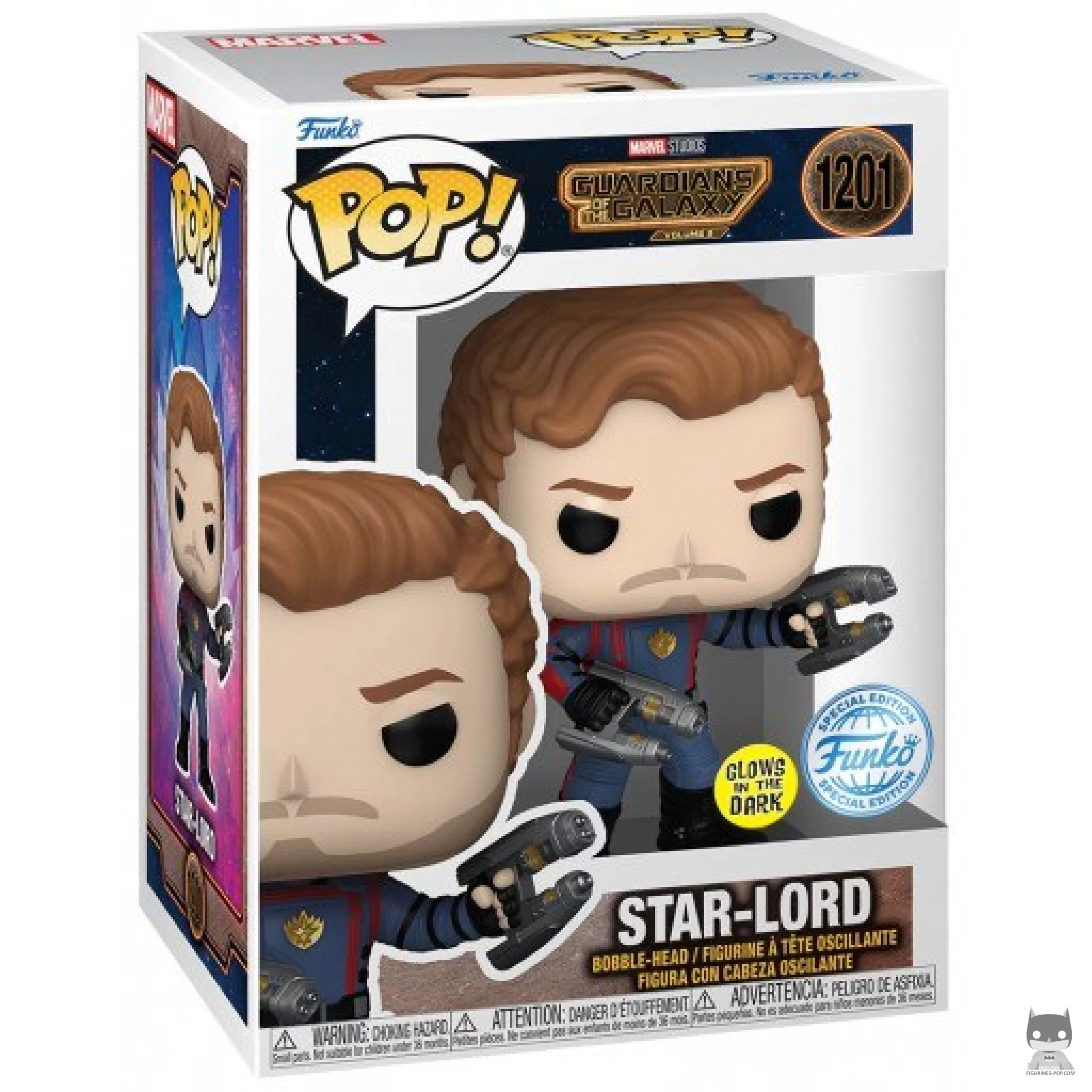 Figurine Funko POP Star-Lord (Glow in the Dark) avec boîte