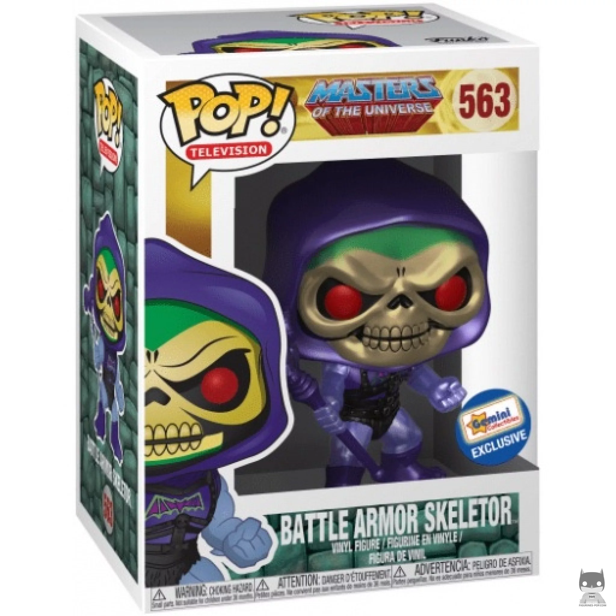 Figurine Funko POP Skeletor avec Armure de Combat (Metallic) avec boîte