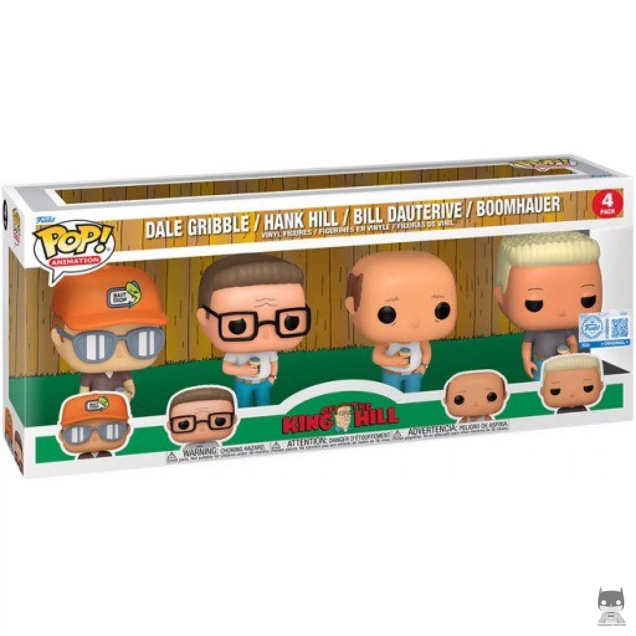 Figurine Funko POP Dale Gribble, Hank Hill, Bill Dauterive & Boomhauer avec boîte