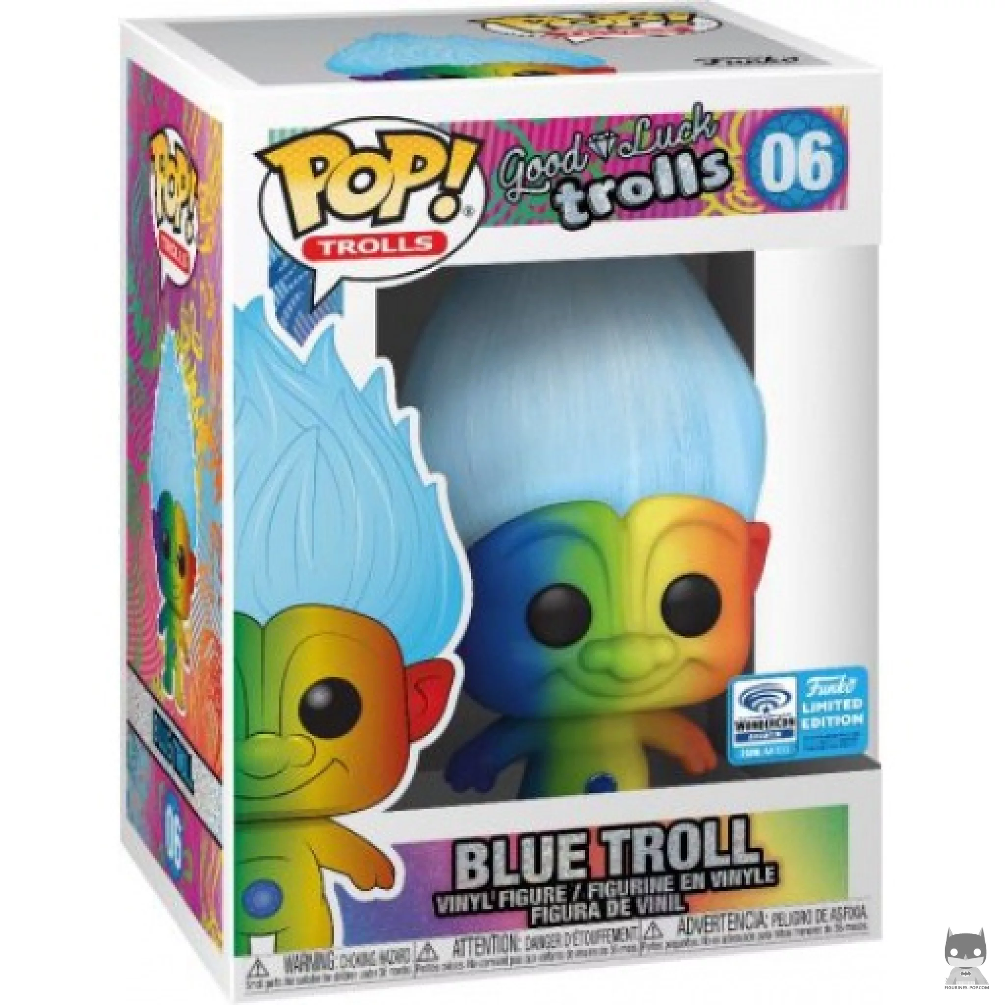 Figurine Funko POP Troll Bleu (Rainbow) avec boîte