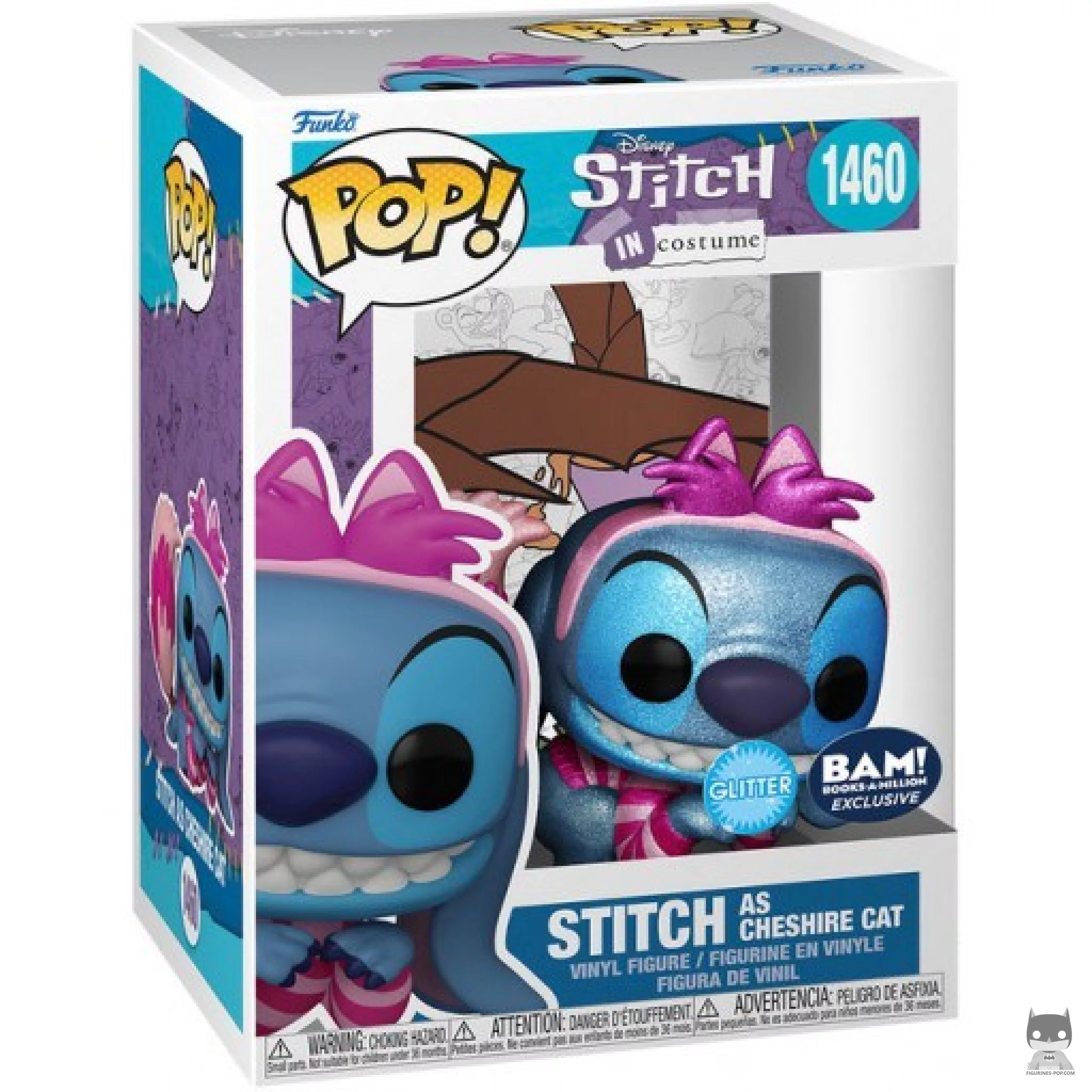 Figurine Funko POP Stitch en Chat du Cheshire (Diamond Glitter) avec boîte