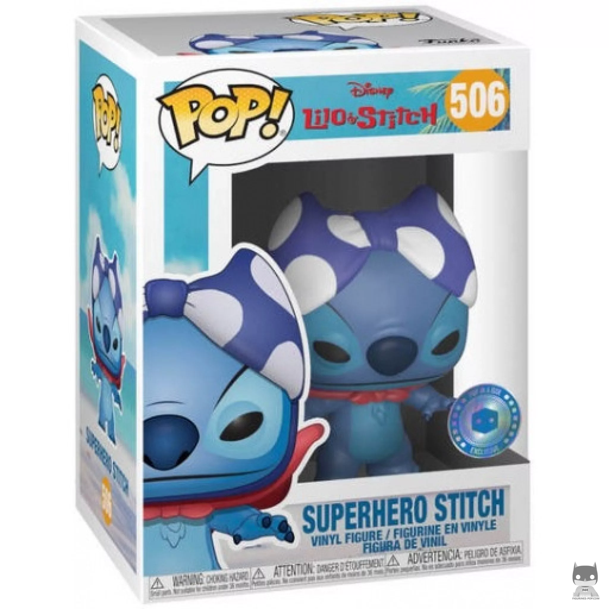 Figurine Funko POP Stitch Super-héro avec boîte