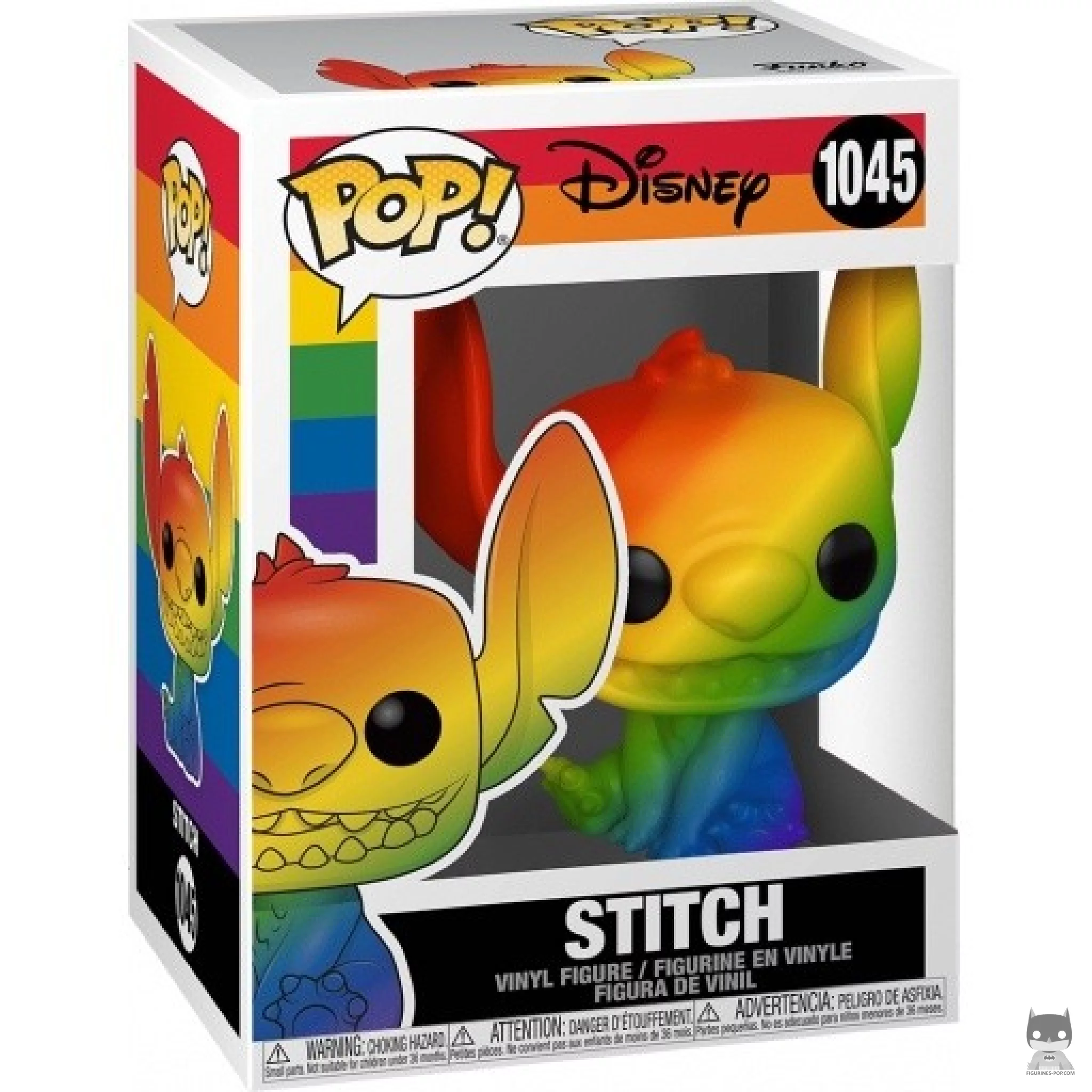 Figurine Funko POP Stitch souriant (Rainbow) avec boîte
