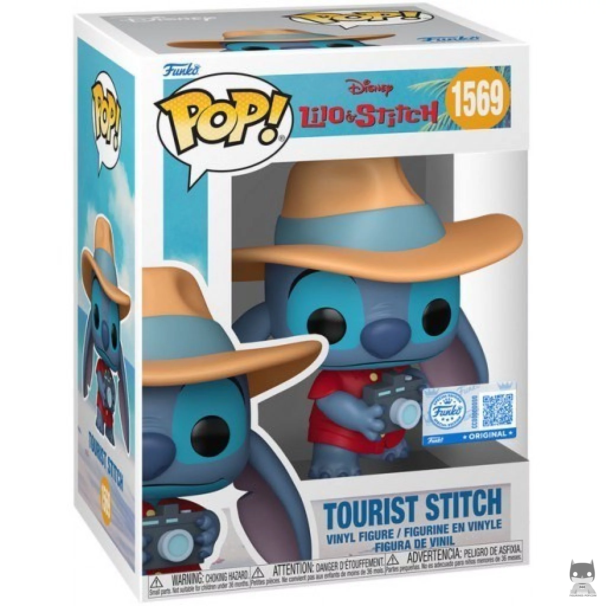 Figurine Funko POP Stitch Touriste avec boîte