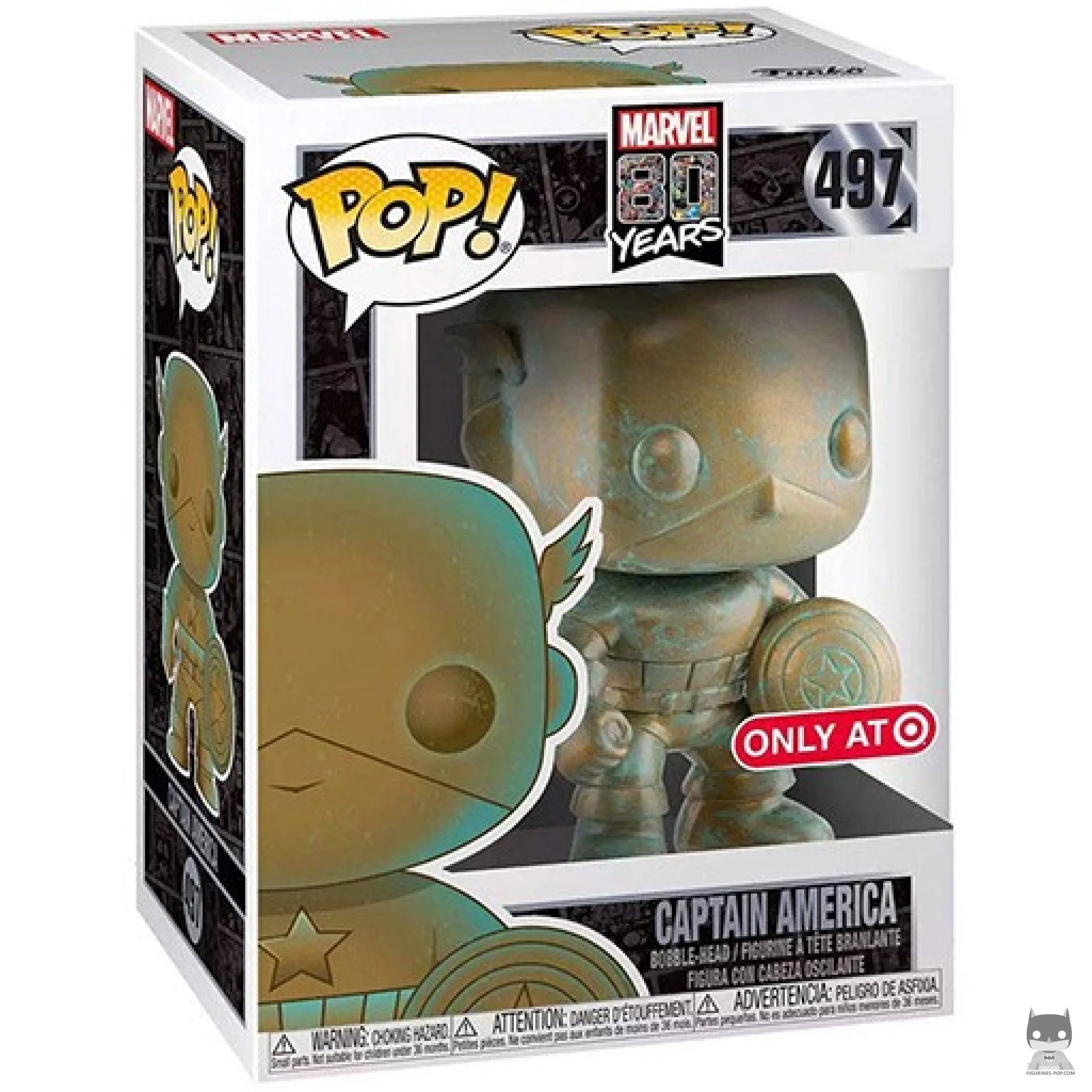 Figurine Funko POP Captain America (Patine) avec boîte