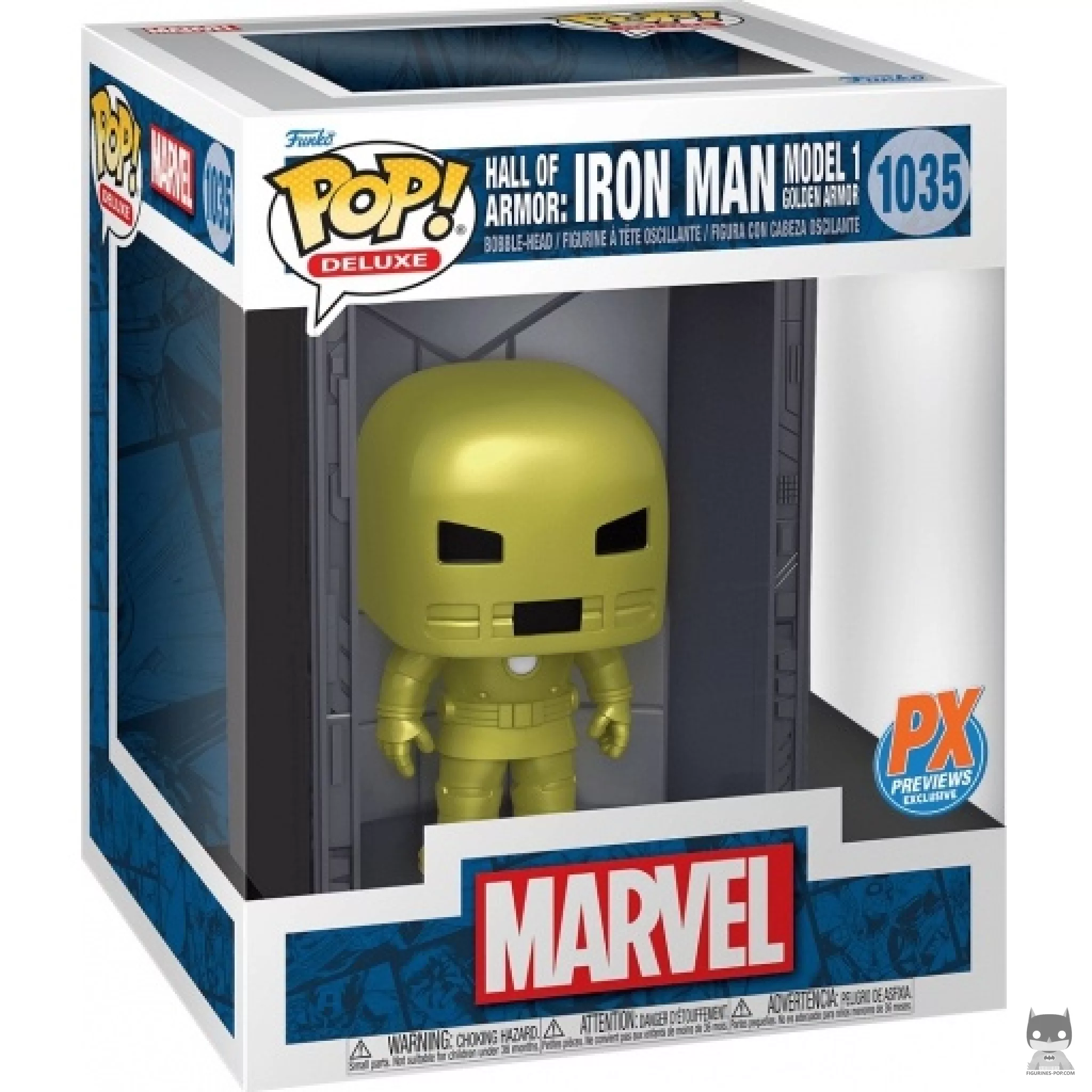 Figurine Funko POP Hall of Armor : Iron Man Model 1 Armure Dorée (Metallic) avec boîte