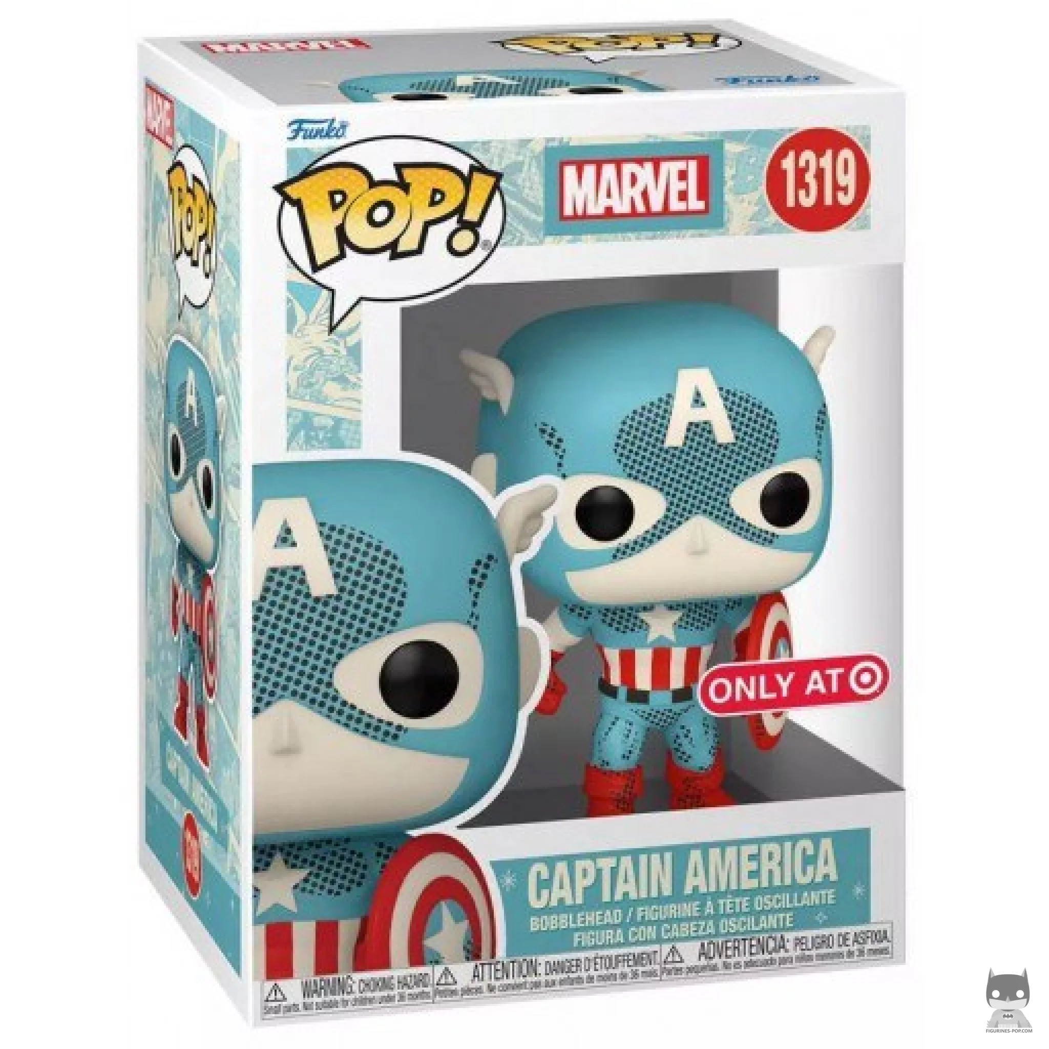 Figurine Funko POP Captain America (Retro Reimagined) avec boîte