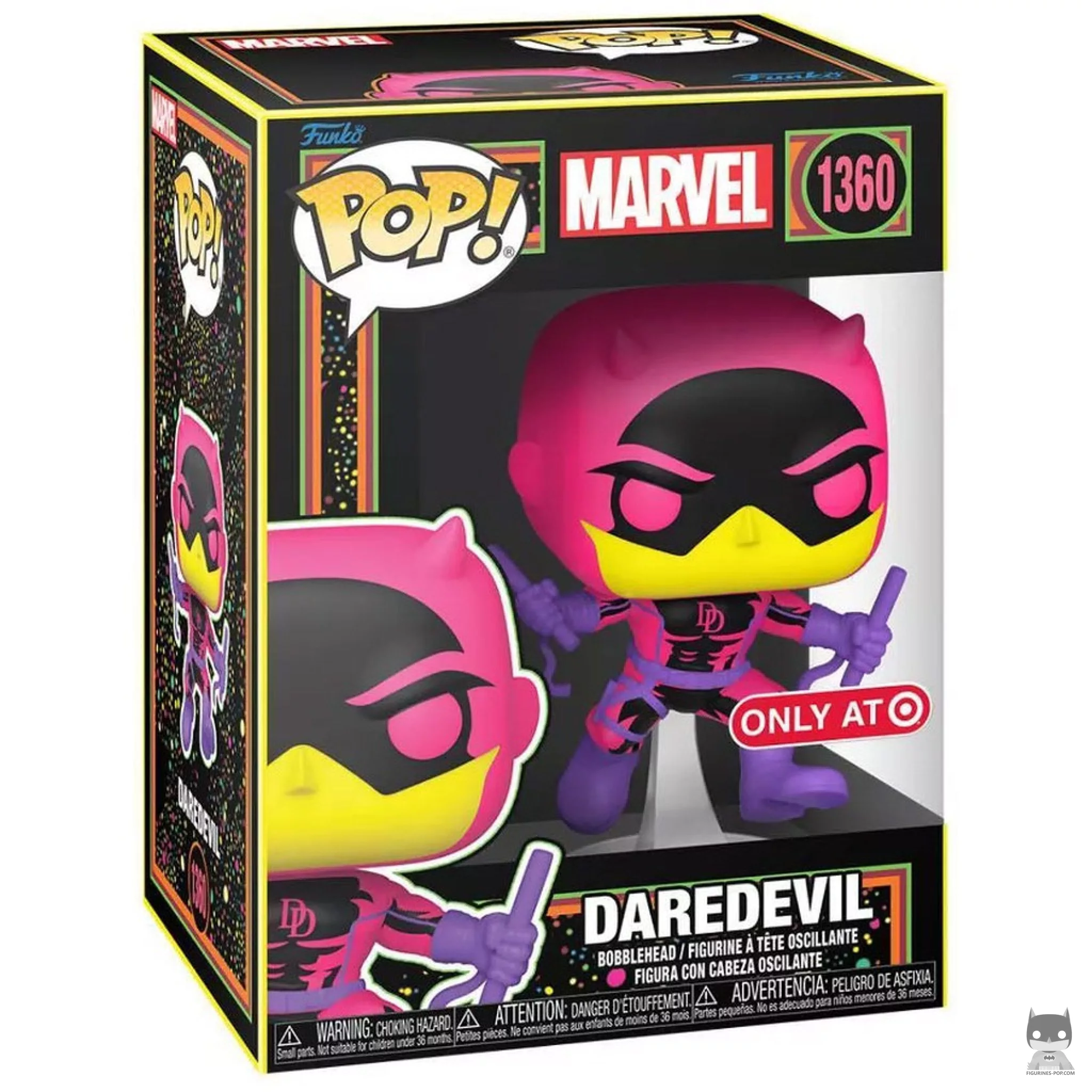 Figurine Funko POP Daredevil (Classique (Black Light) avec boîte