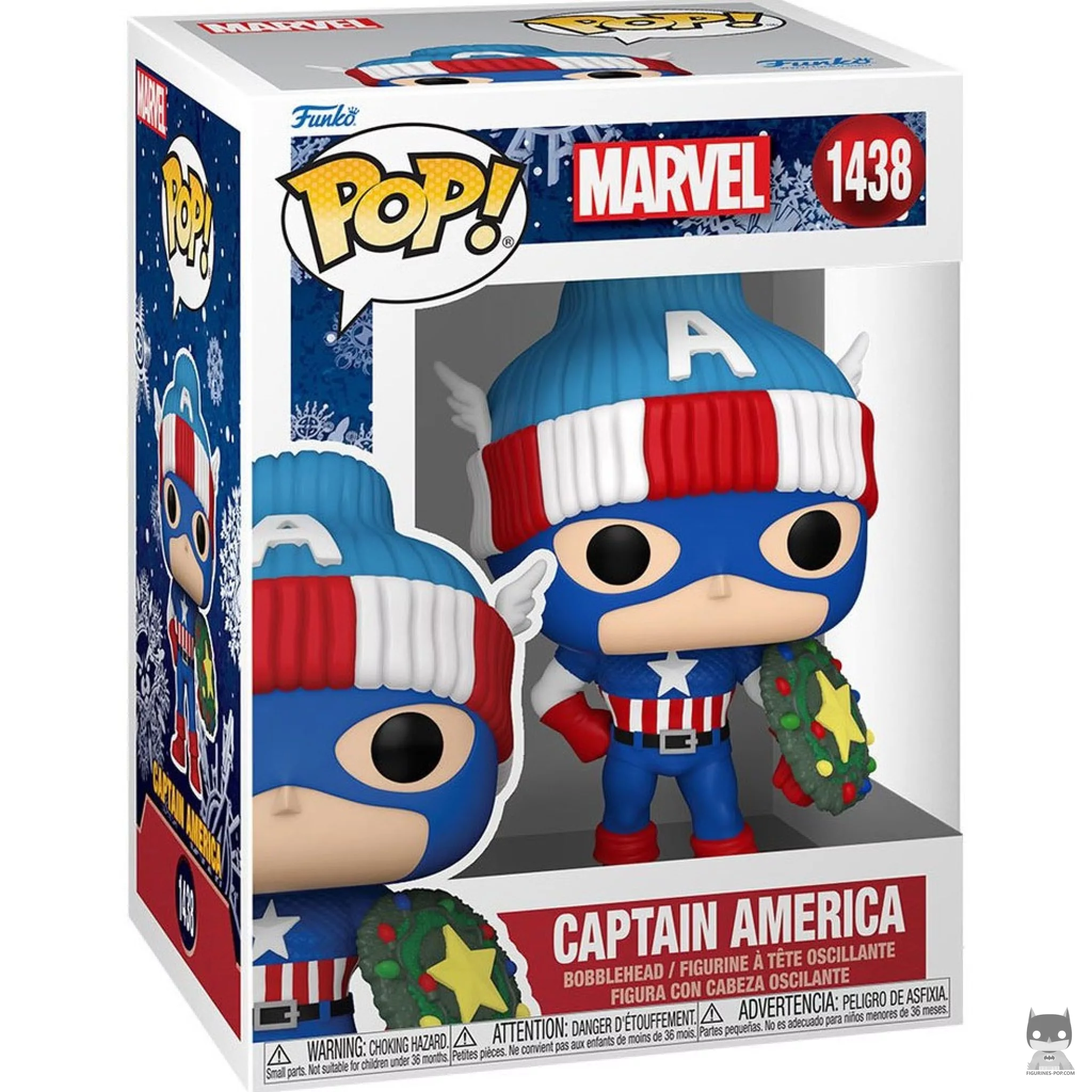 Figurine Funko POP Captain America (Noël) avec boîte