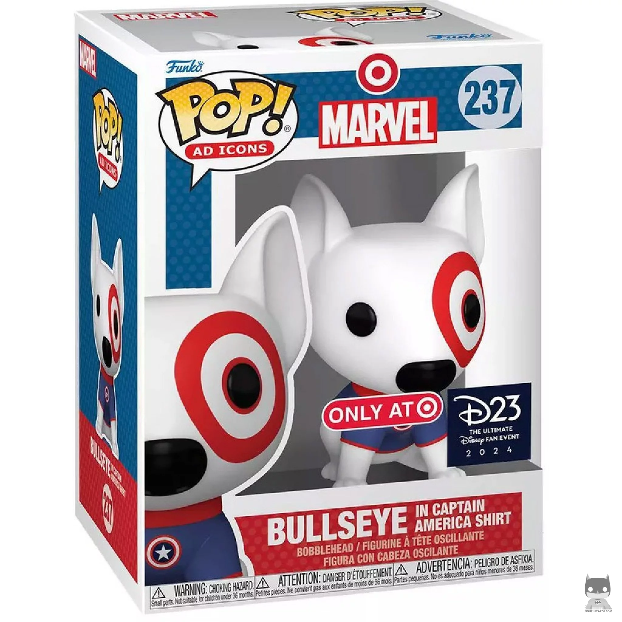 Figurine Funko POP Bullseye avec le t-shirt Captain America avec boîte