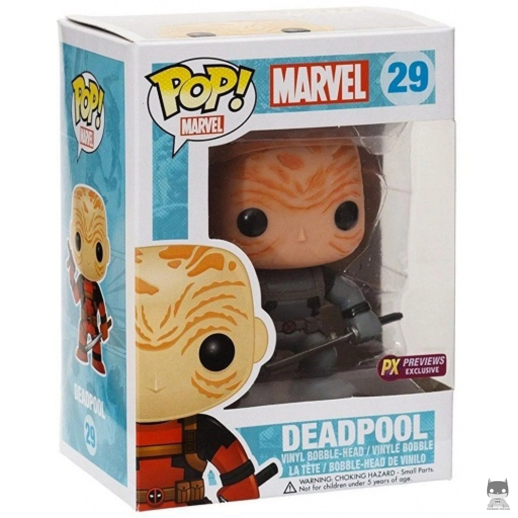 Figurine Funko POP Deadpool sans masque (Gris) avec boîte