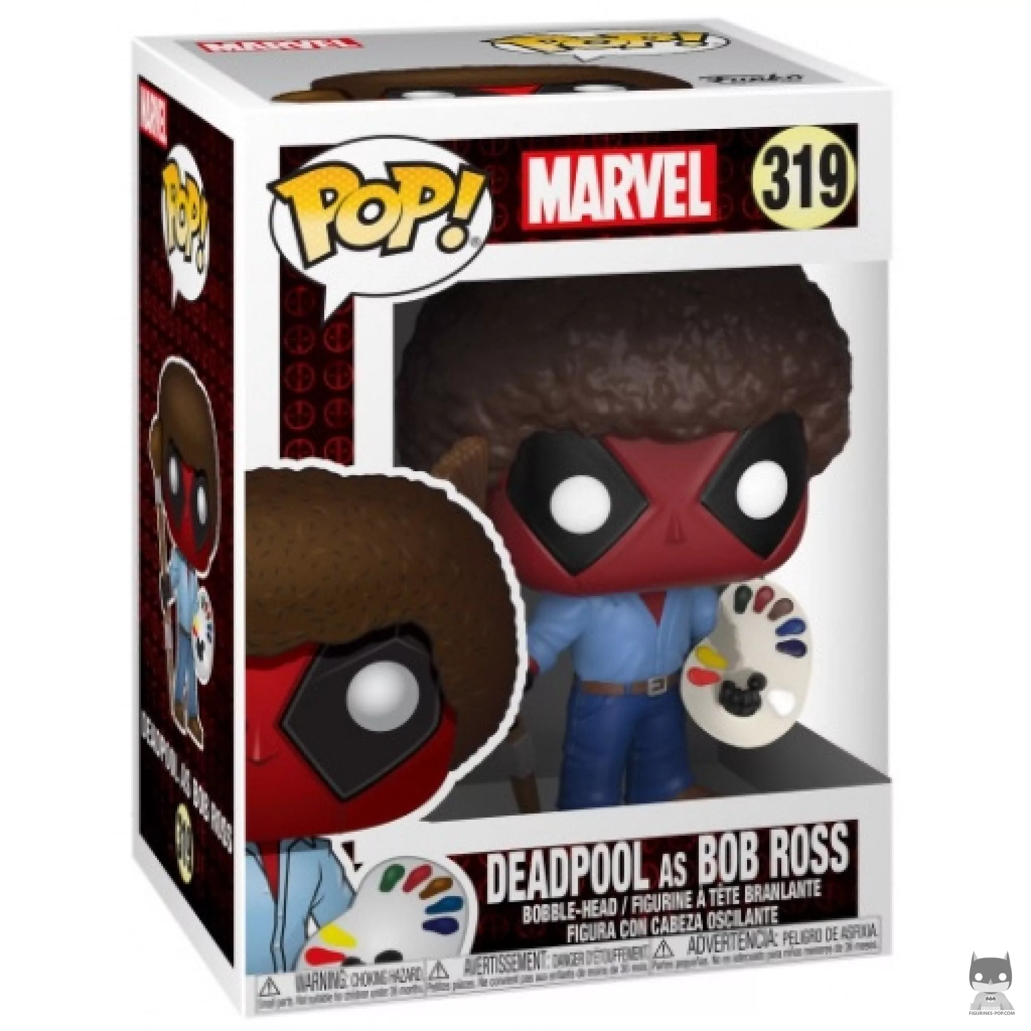 Figurine Funko POP Deadpool en Bob Ross avec boîte