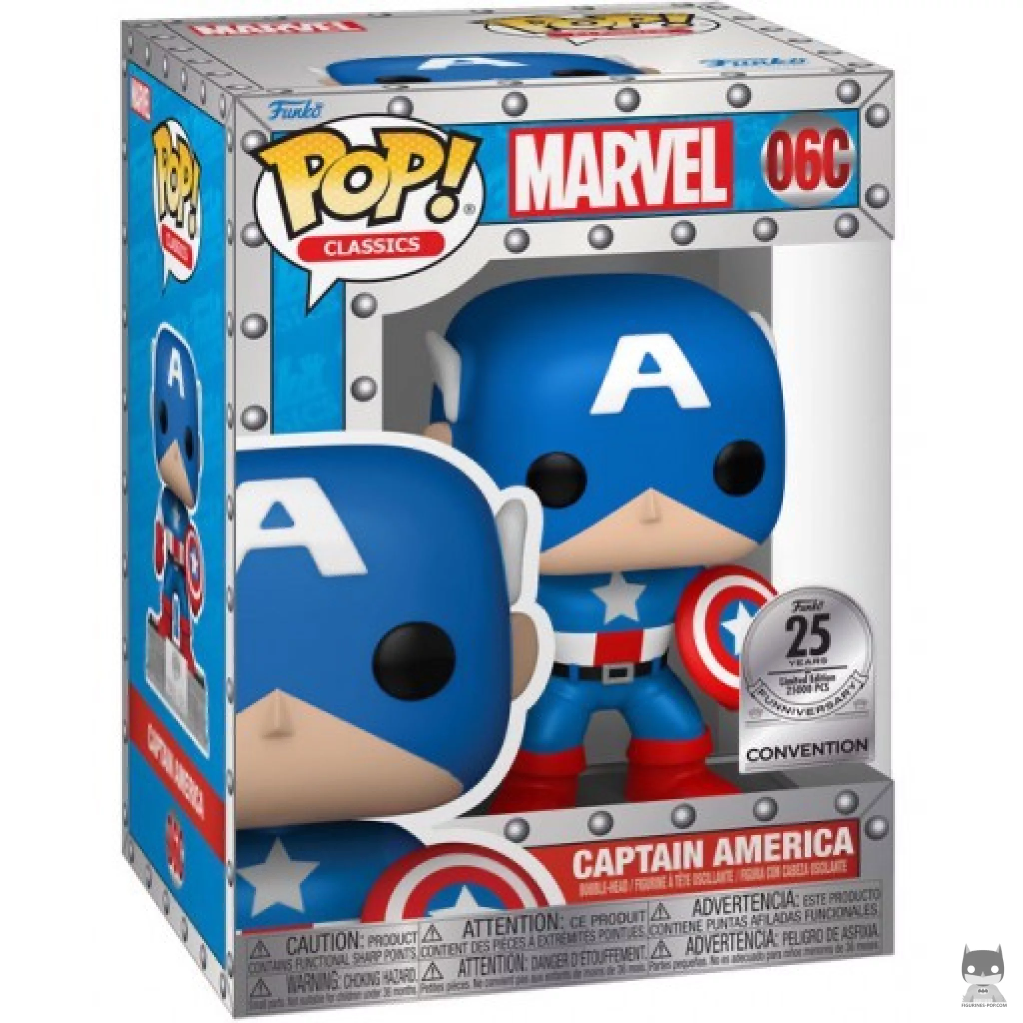 Figurine Funko POP Captain America (Célébration 25 Ans) avec boîte