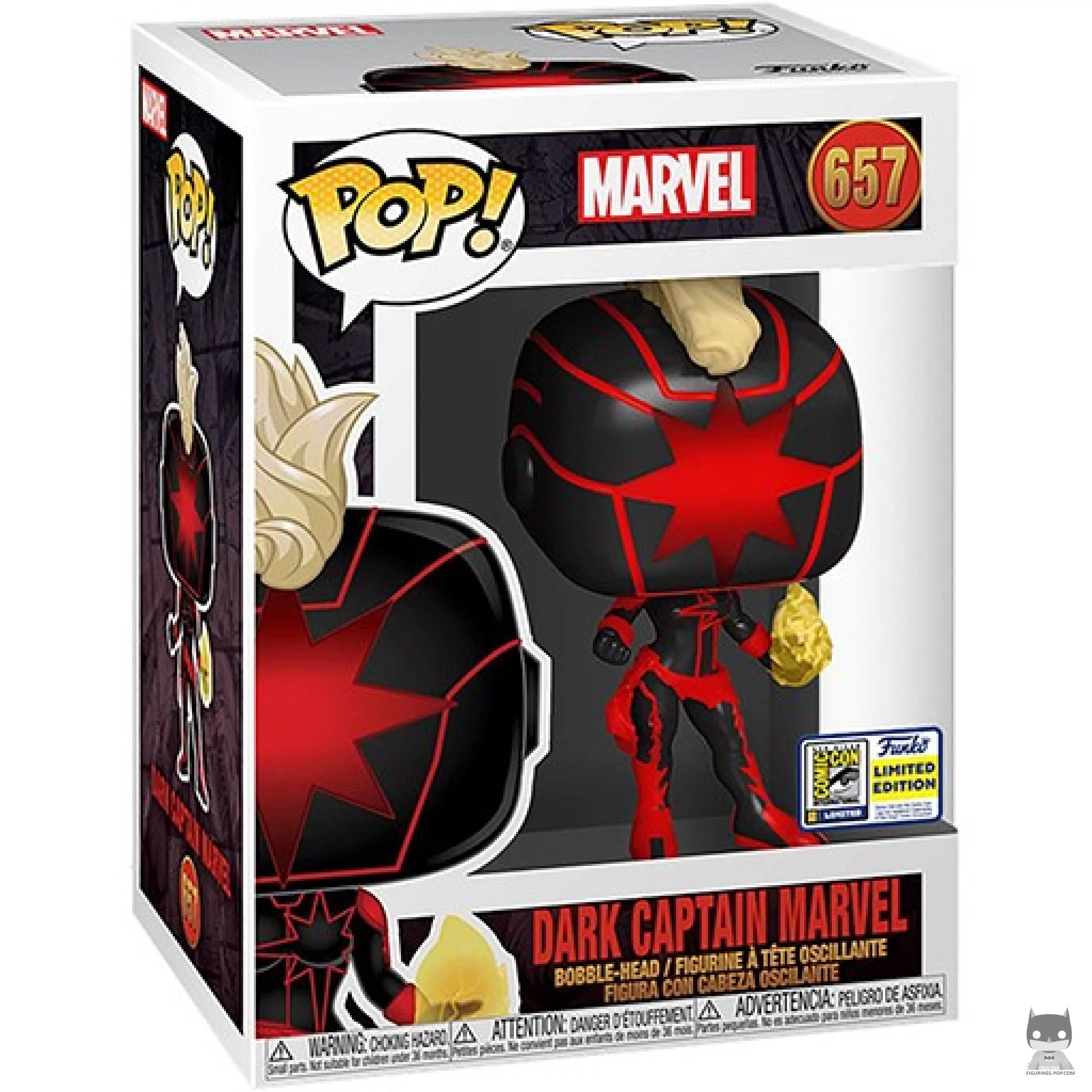 Figurine Funko POP Dark Captain Marvel avec boîte