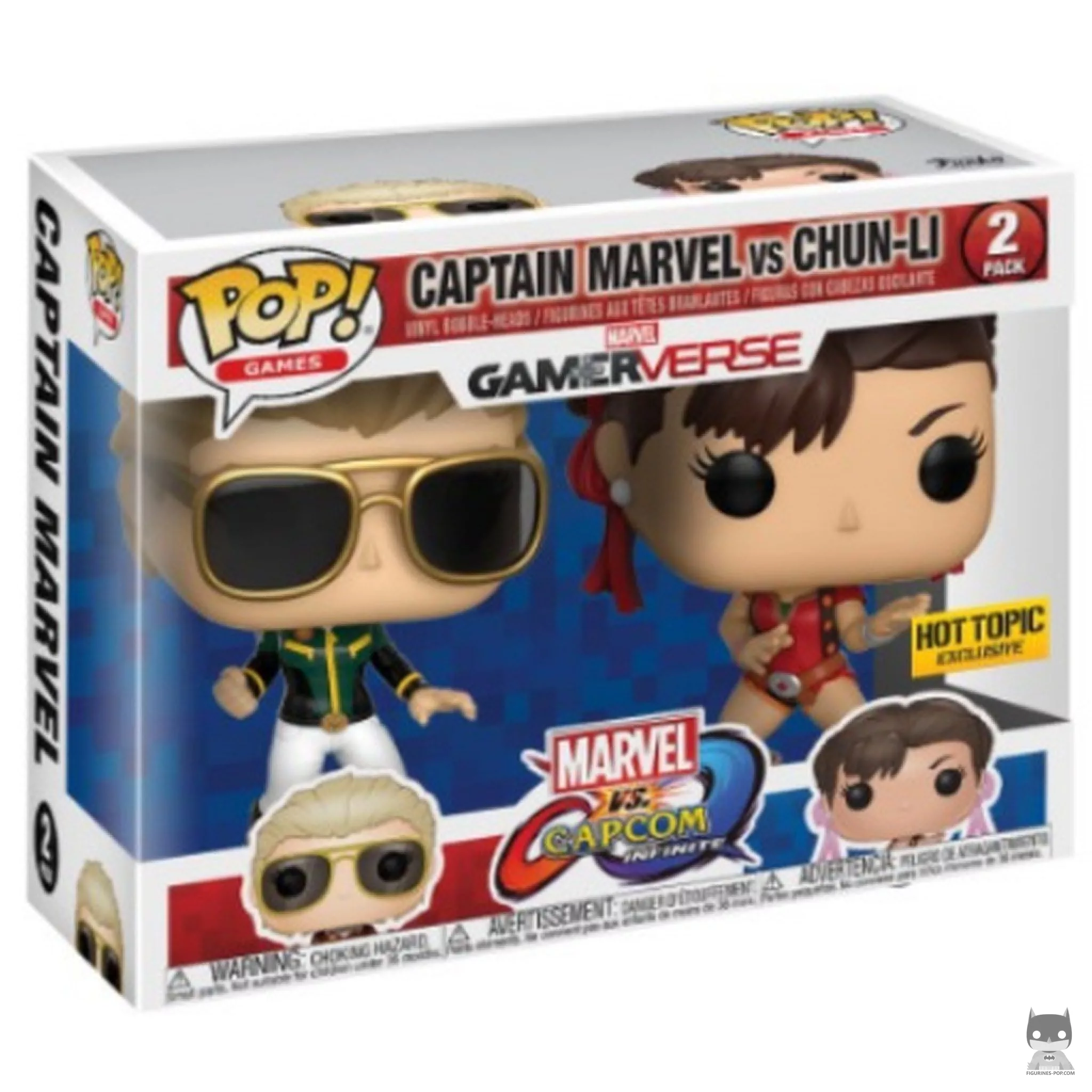 Figurine Funko POP Captain Marvel vs Chun-Li avec boîte