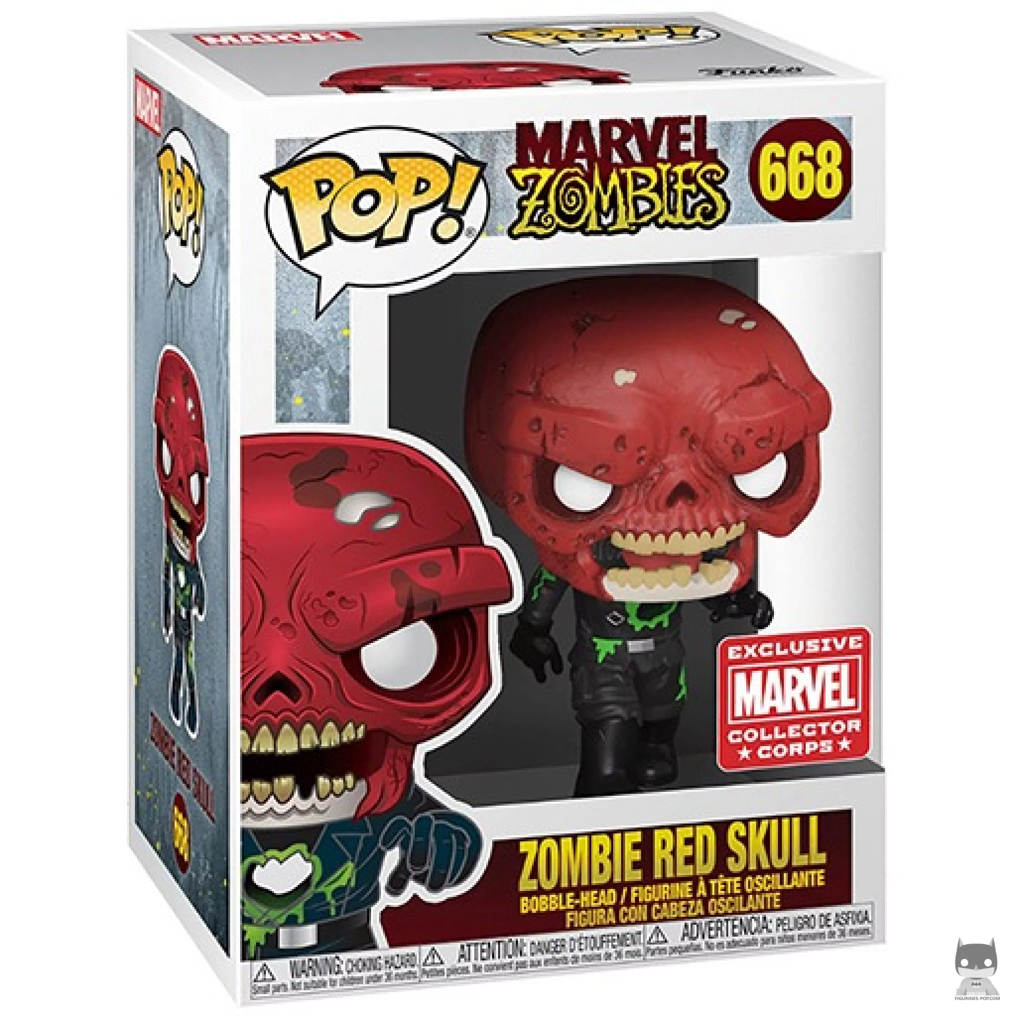 Figurine Funko POP Red Skull Zombie avec boîte