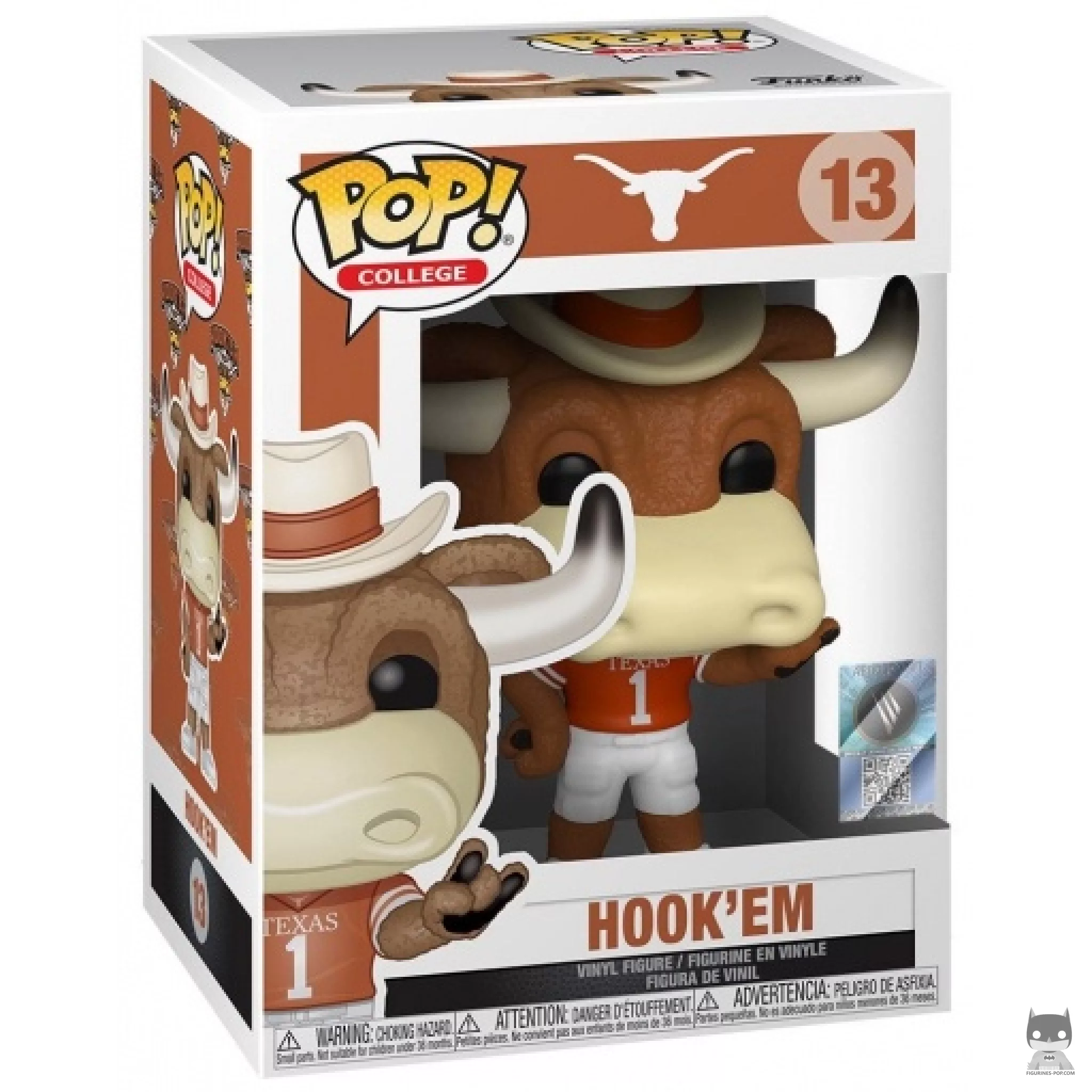 Figurine Funko POP Hook'Em (University of Texas) avec boîte