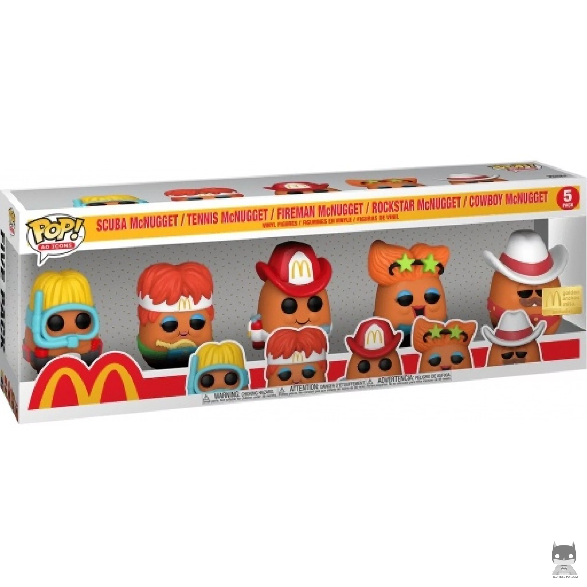 Figurine Funko POP Scuba McNugget, Tennis McNugget, Fireman McNugget, Rockstar McNugget & Cowboy McNugget avec boîte