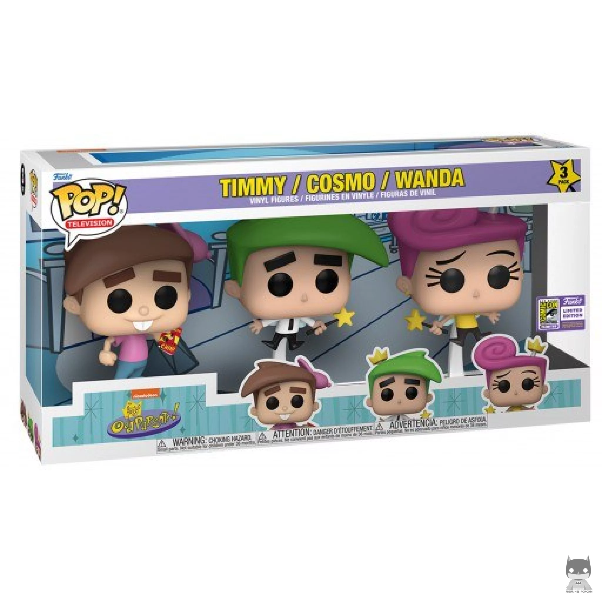 Figurine Funko POP Timmy Turner, Wanda & Cosmo avec boîte