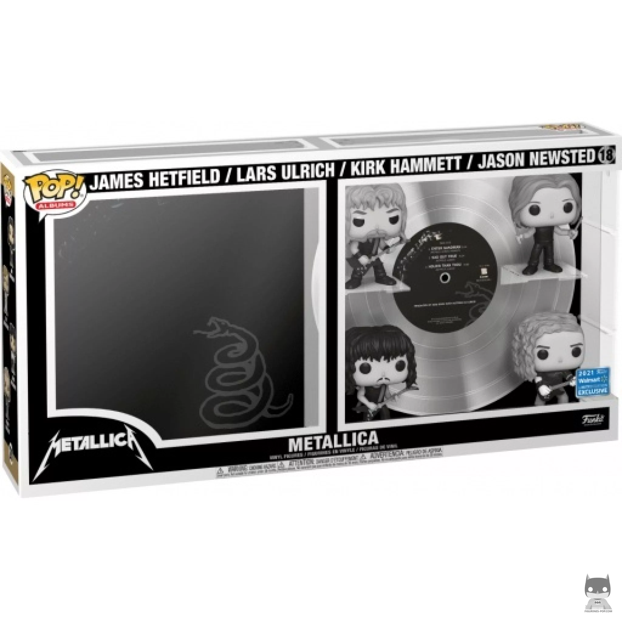 Figurine Funko POP Metallica : Black Album (James Hetfield, lars Ulrich, Kirk Hammett & Jason Newsted) avec boîte