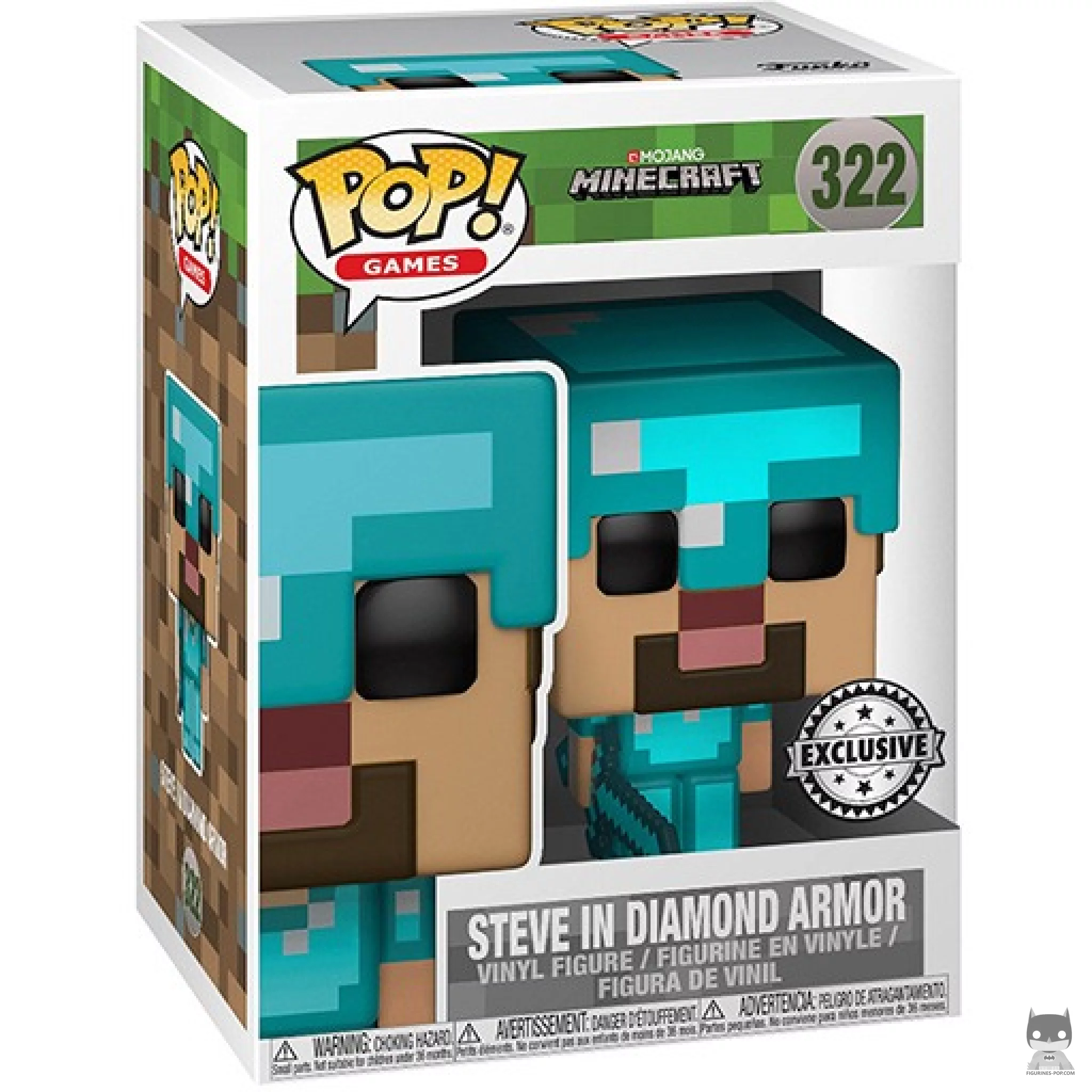 Figurine Funko POP Steve avec Armure Diamant avec boîte
