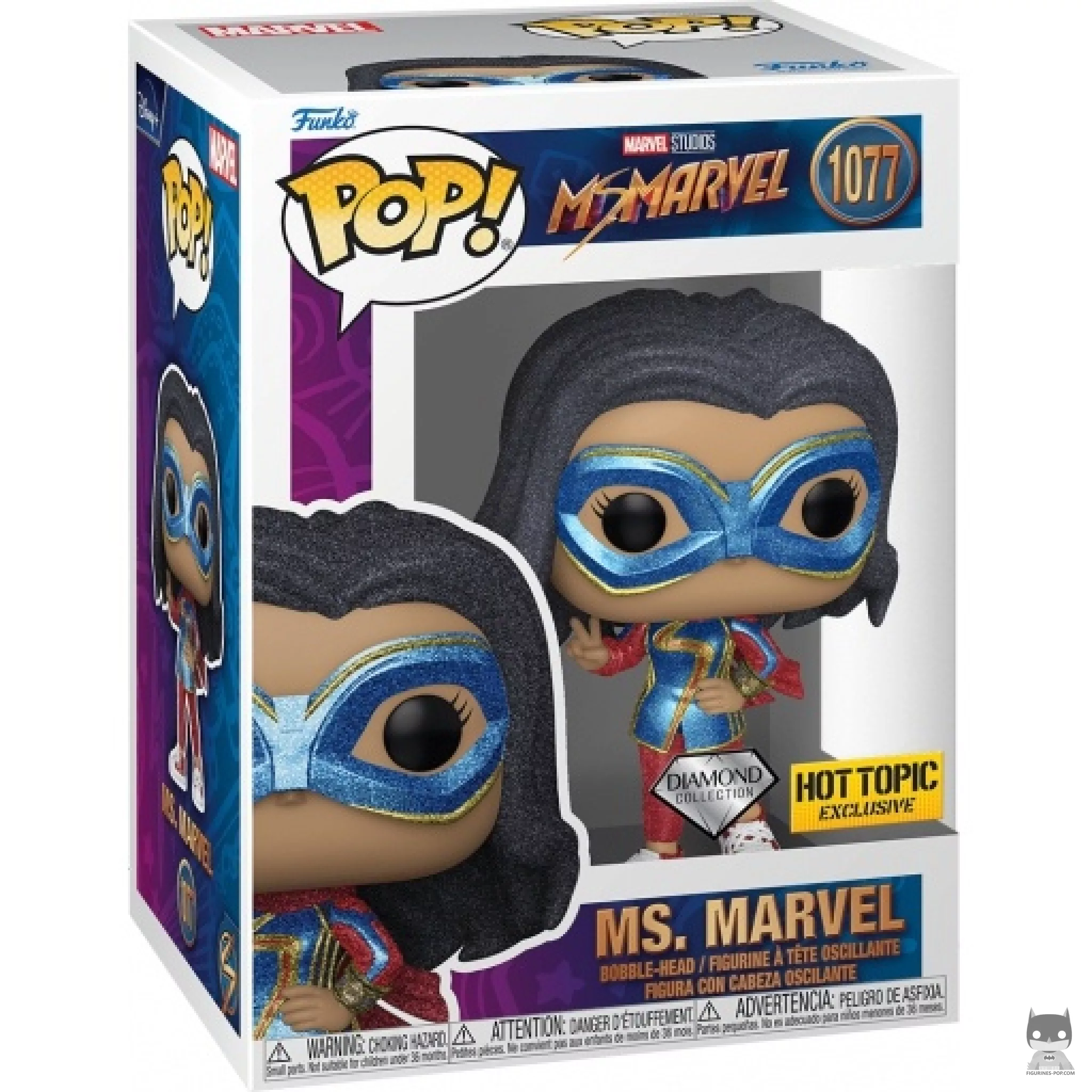 Figurine Funko POP Ms. Marvel (Diamond Glitter) avec boîte