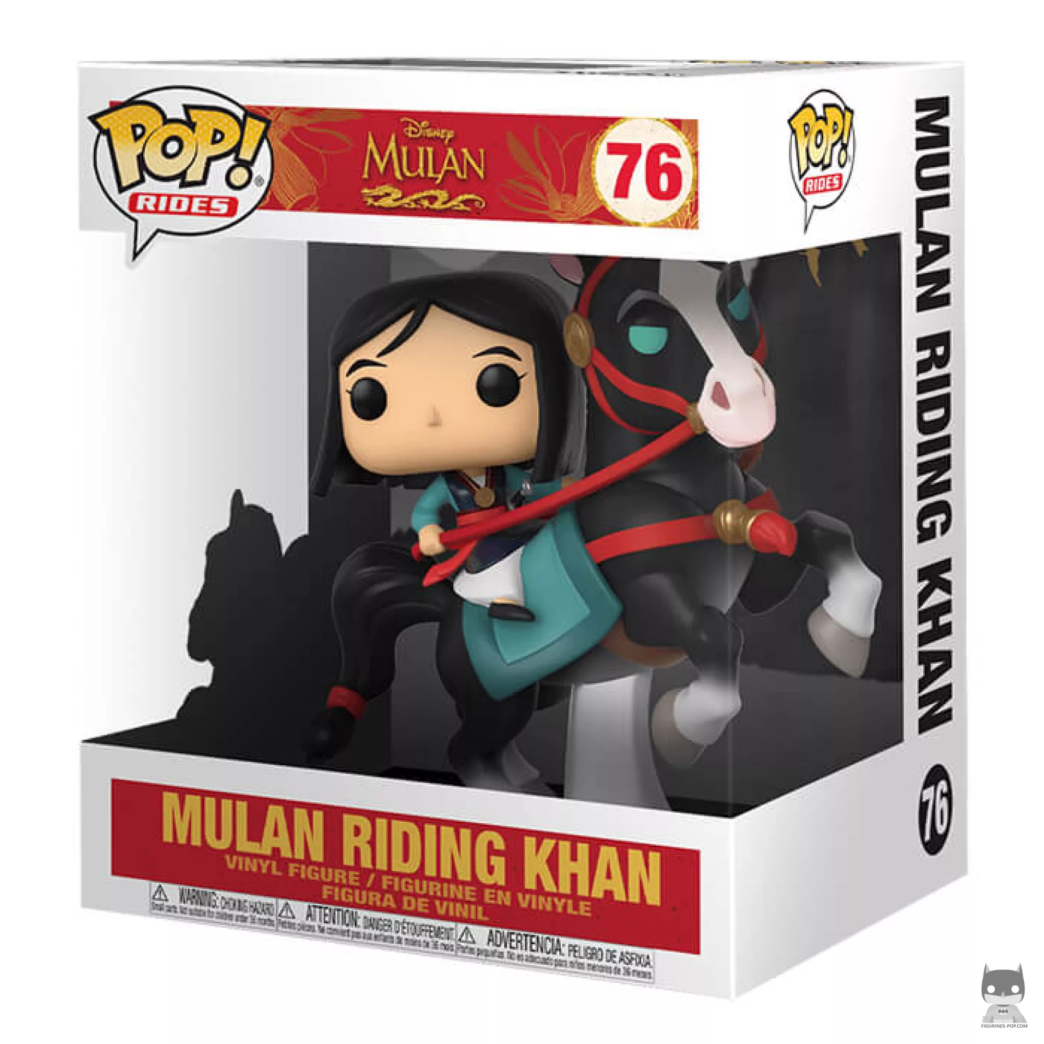 Figurine Funko POP Mulan chevauchant Khan avec boîte