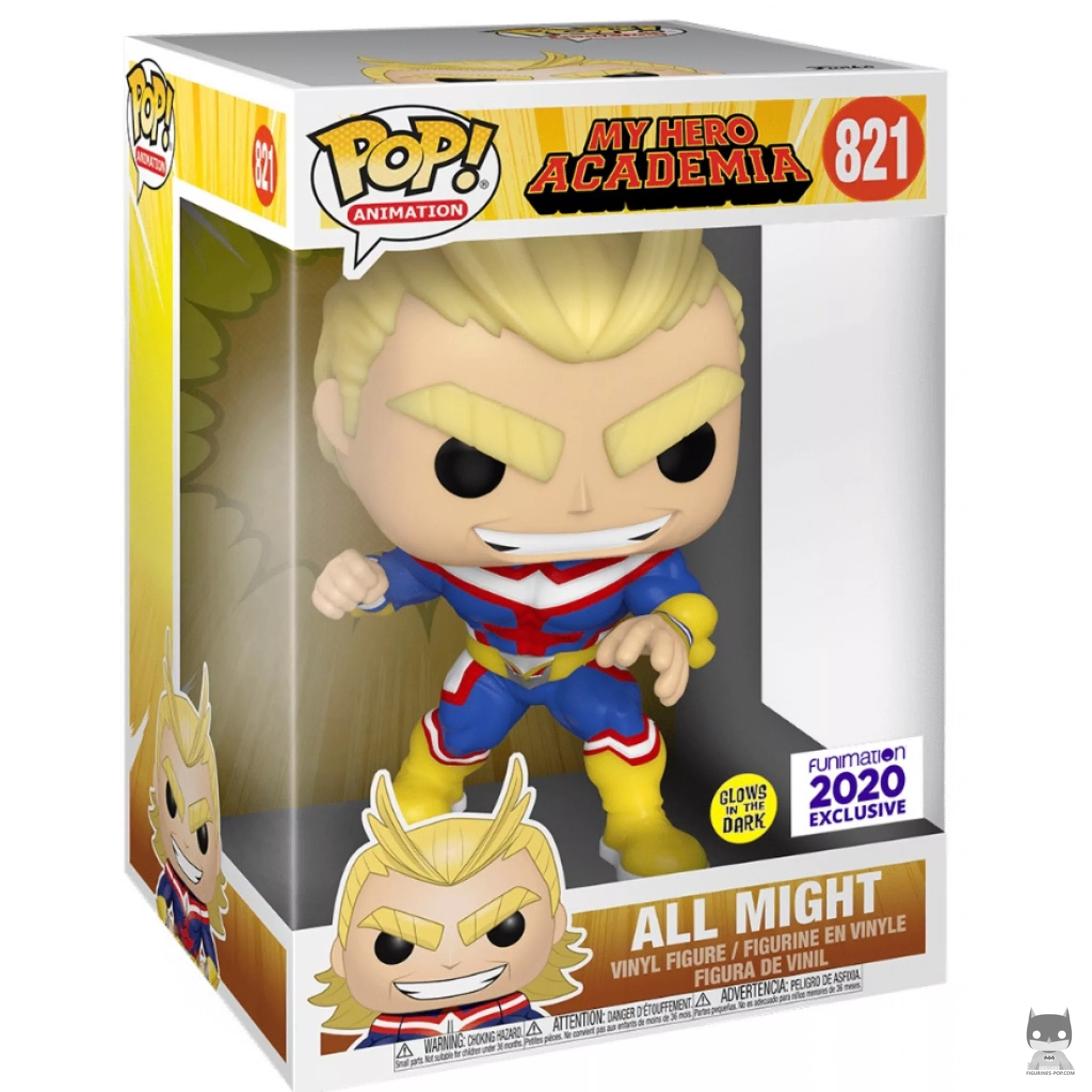 Figurine Funko POP All Might (Supersized & Glow in the Dark) avec boîte