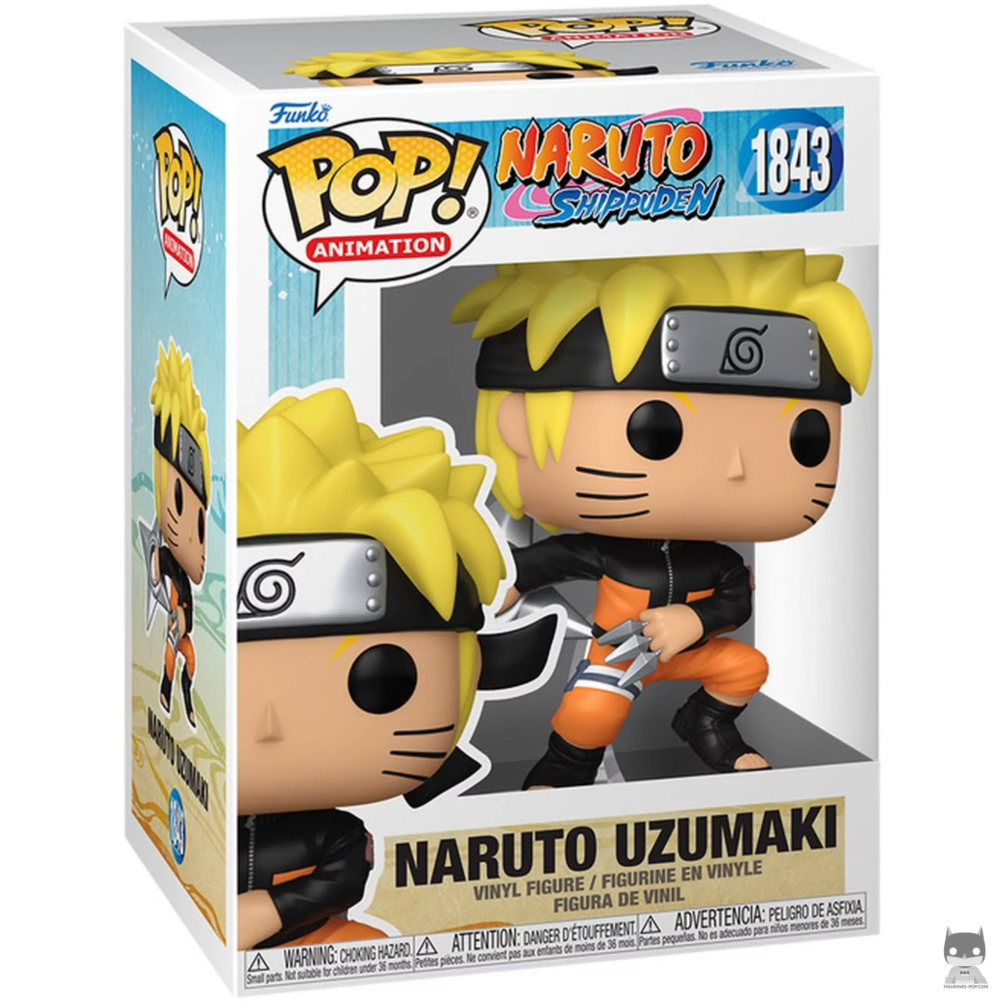 Figurine Funko POP Naruto Uzumaki avec kunai et shuriken avec boîte