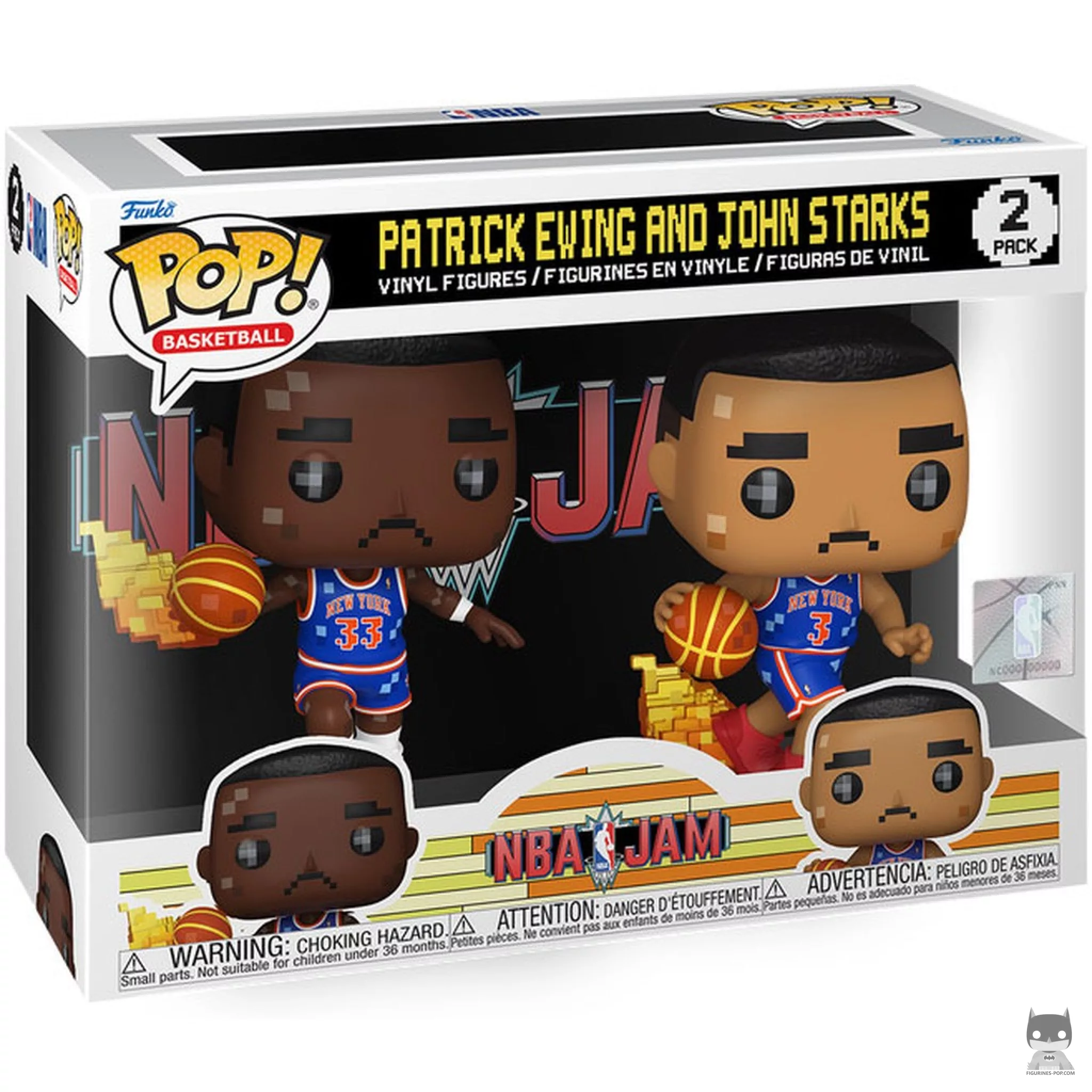 Figurine Funko POP Patrick Ewing & John Starks (NBA Jam) avec boîte