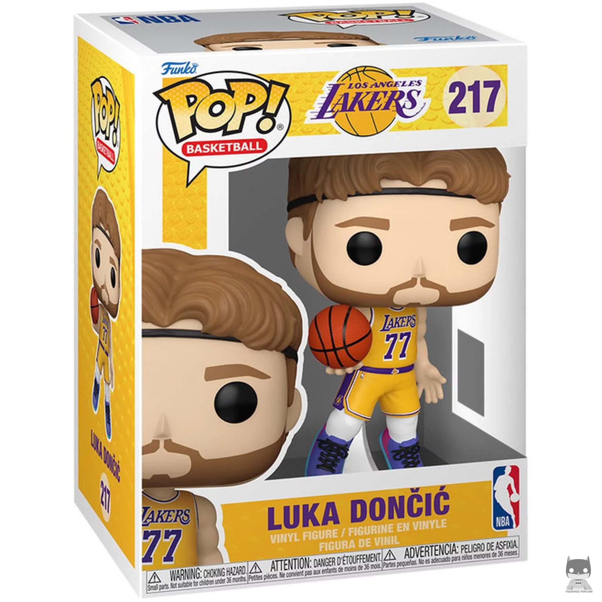Figurine Funko POP Luka Dončić (maillot doré Lakers) avec boîte