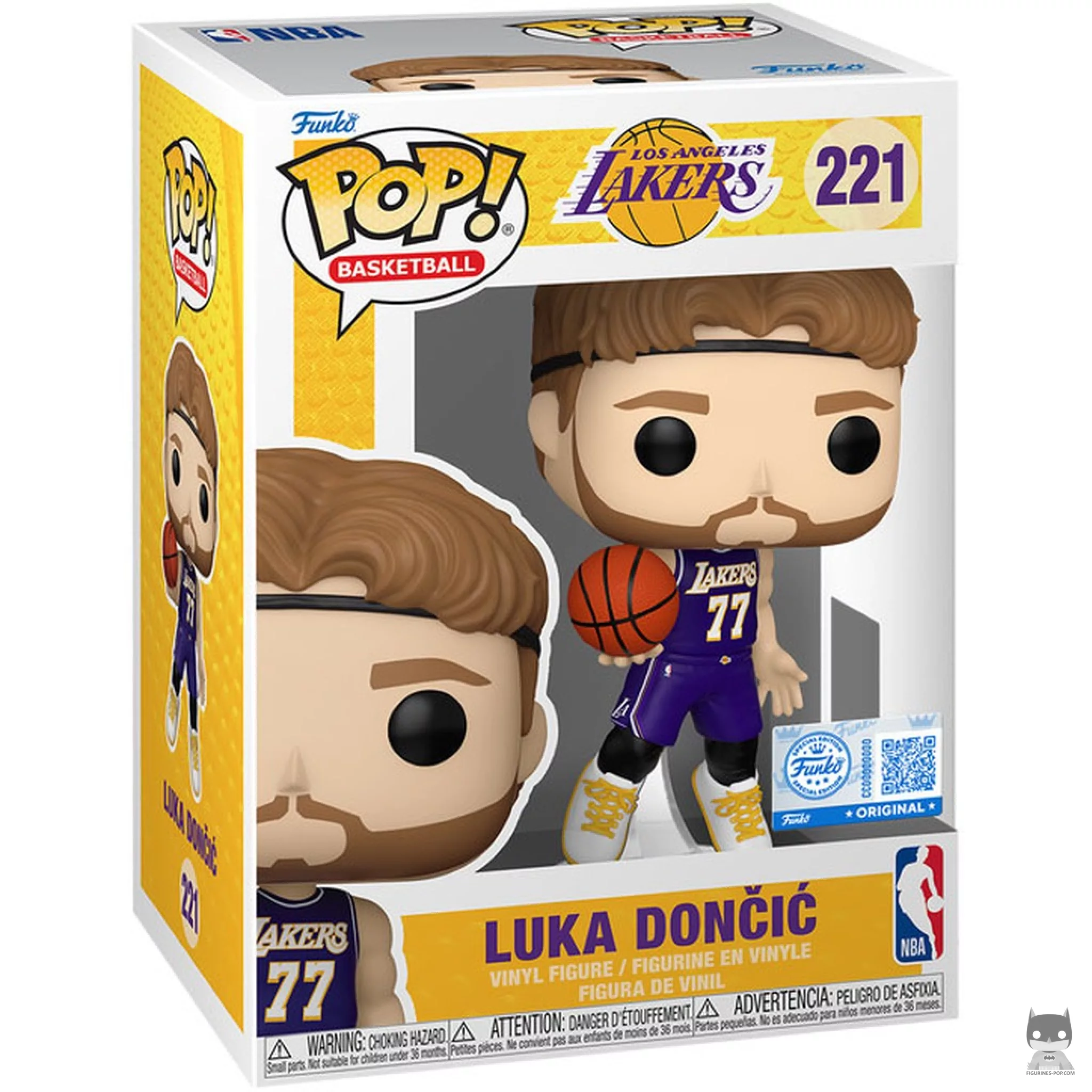 Figurine Funko POP Luka Dončić (maillot violet Lakers) avec boîte