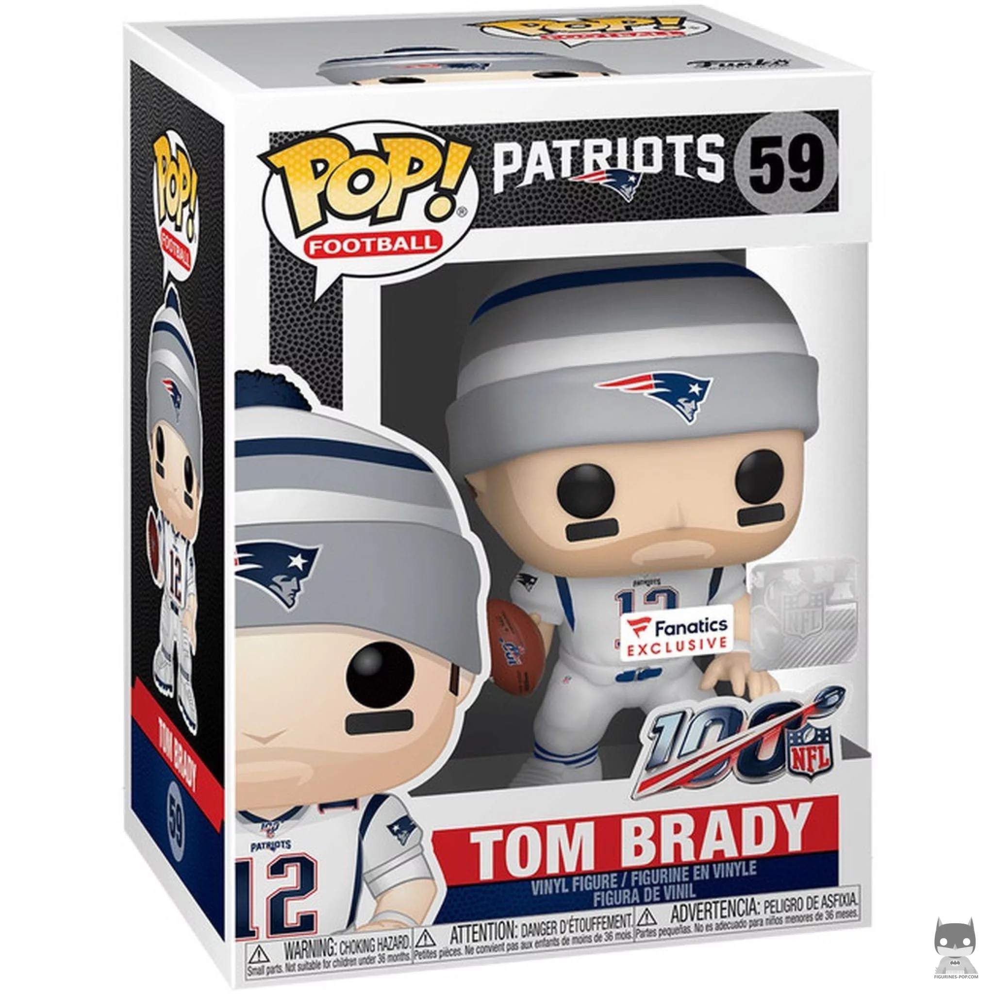 Figurine Funko POP Tom Brady (Maillot Blanc) avec boîte