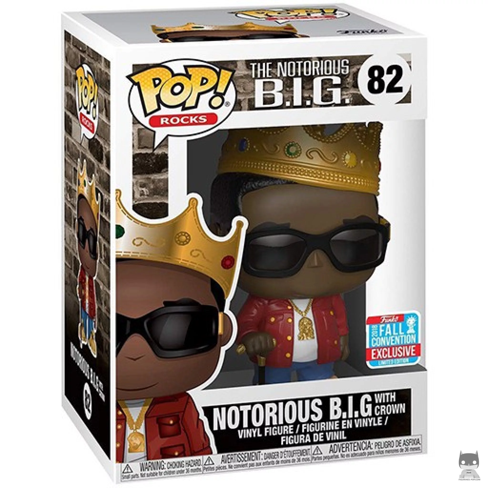 Figurine Funko POP Notorious B.I.G. avec Couronne (Veste Rouge) avec boîte