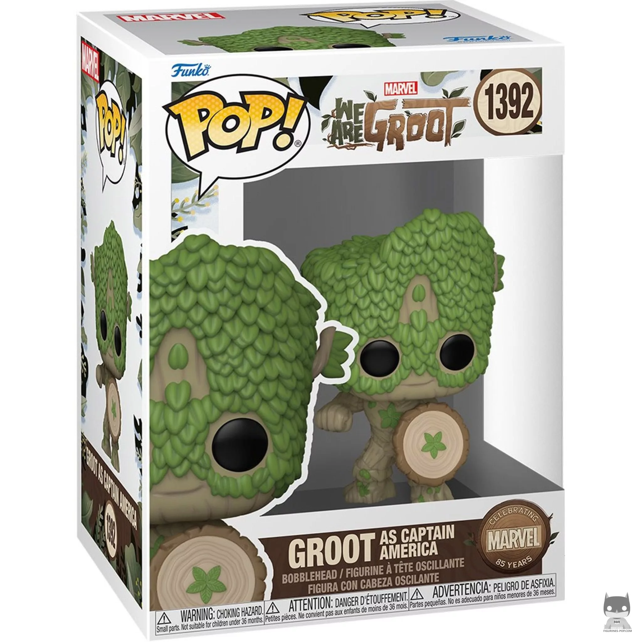 Figurine Funko POP Groot en Captain America avec boîte