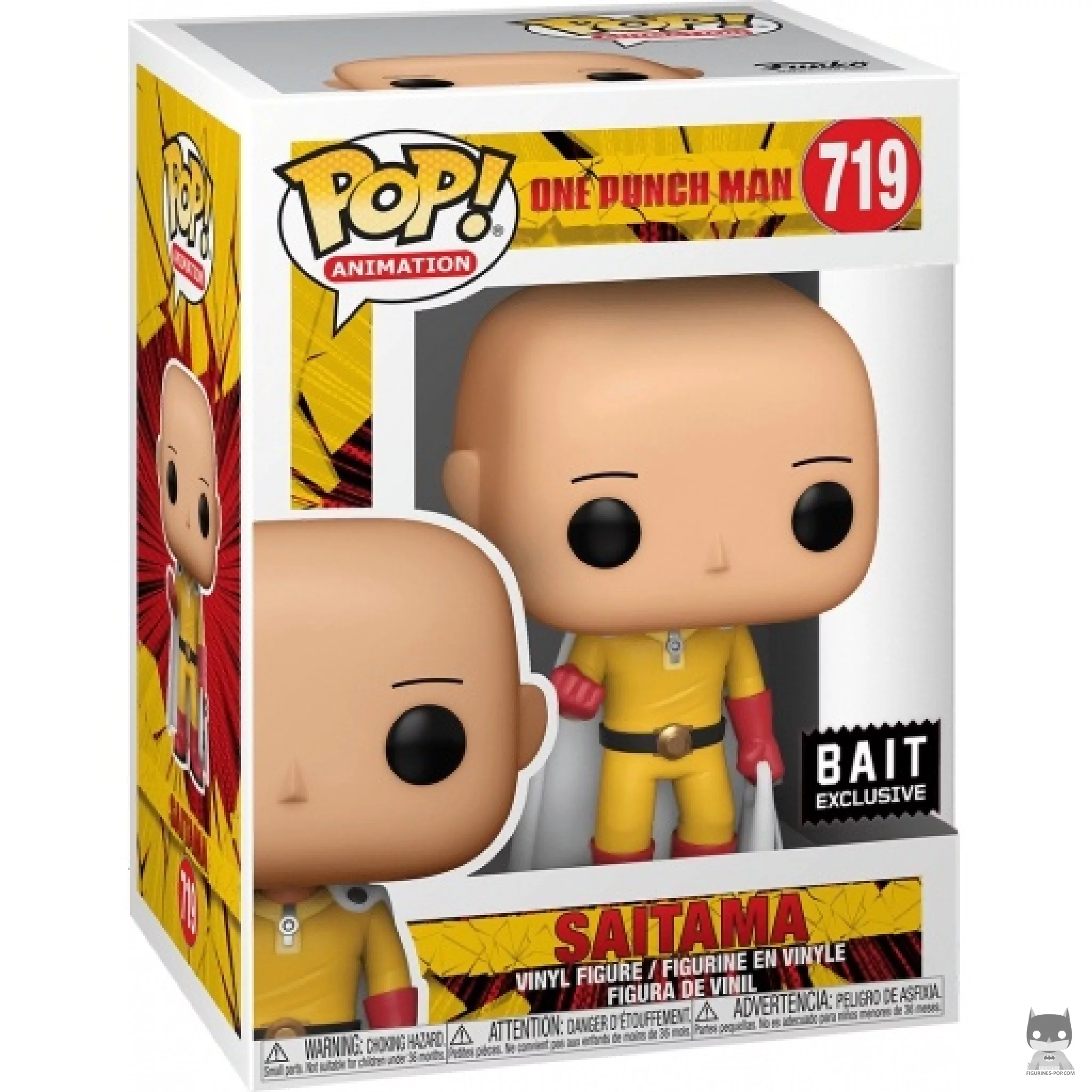 Figurine Funko POP Saitama en costume avec boîte