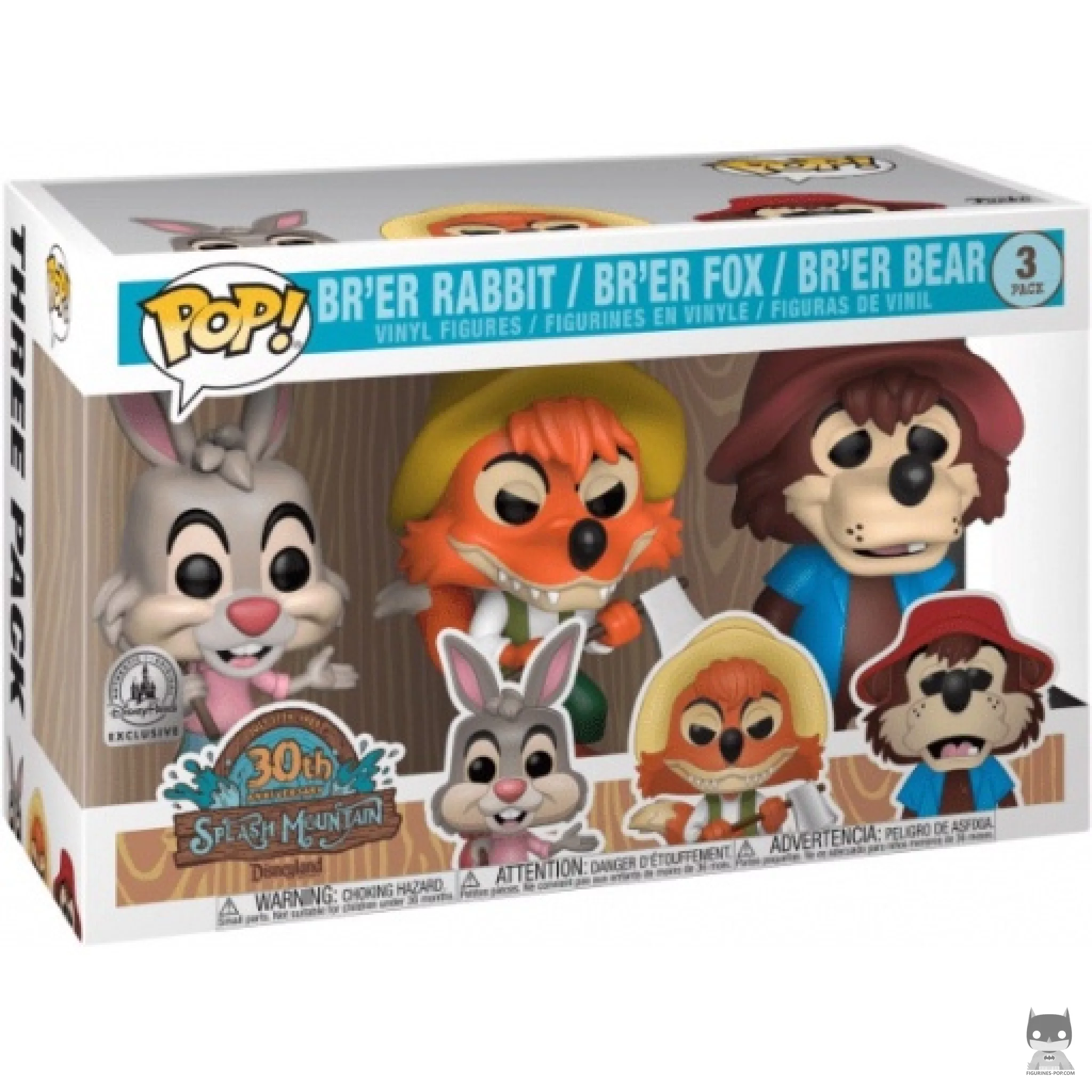 Figurine Funko POP Br'er Rabbit, Br'er Fox & Br'er Bear de Splash Mountain avec boîte