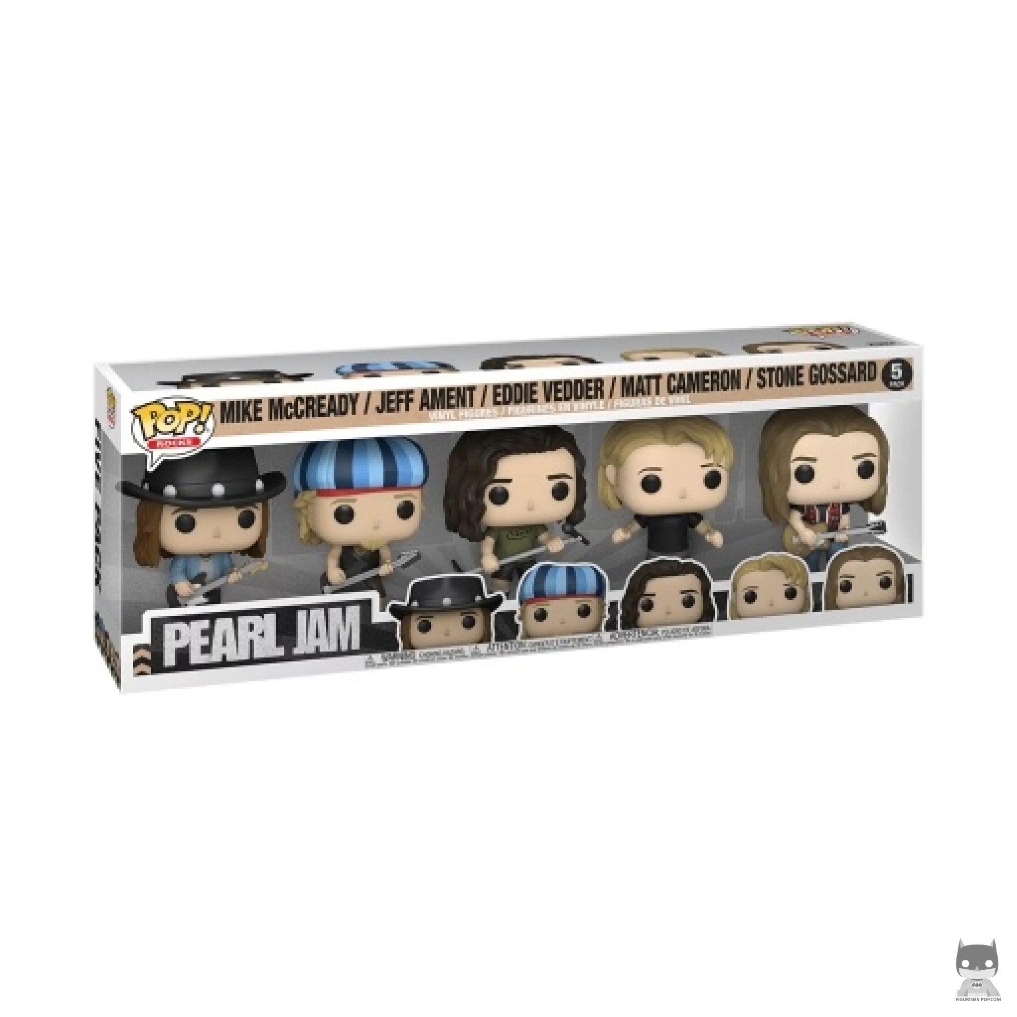 Figurine Funko POP Mike McCready, Jeff Ament, Eddie Vedder, Matt Cameron & Stone Gossard avec boîte
