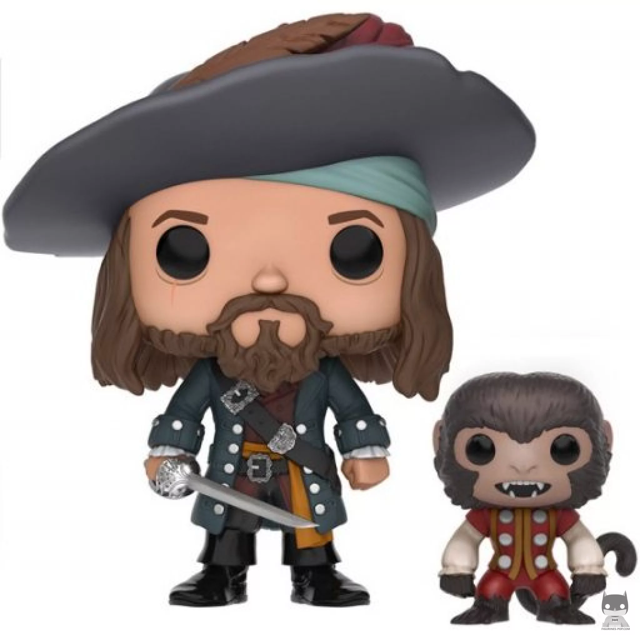 Figurine Funko POP Capitaine Barbossa avec Singe (Pirates des Caraïbes)
