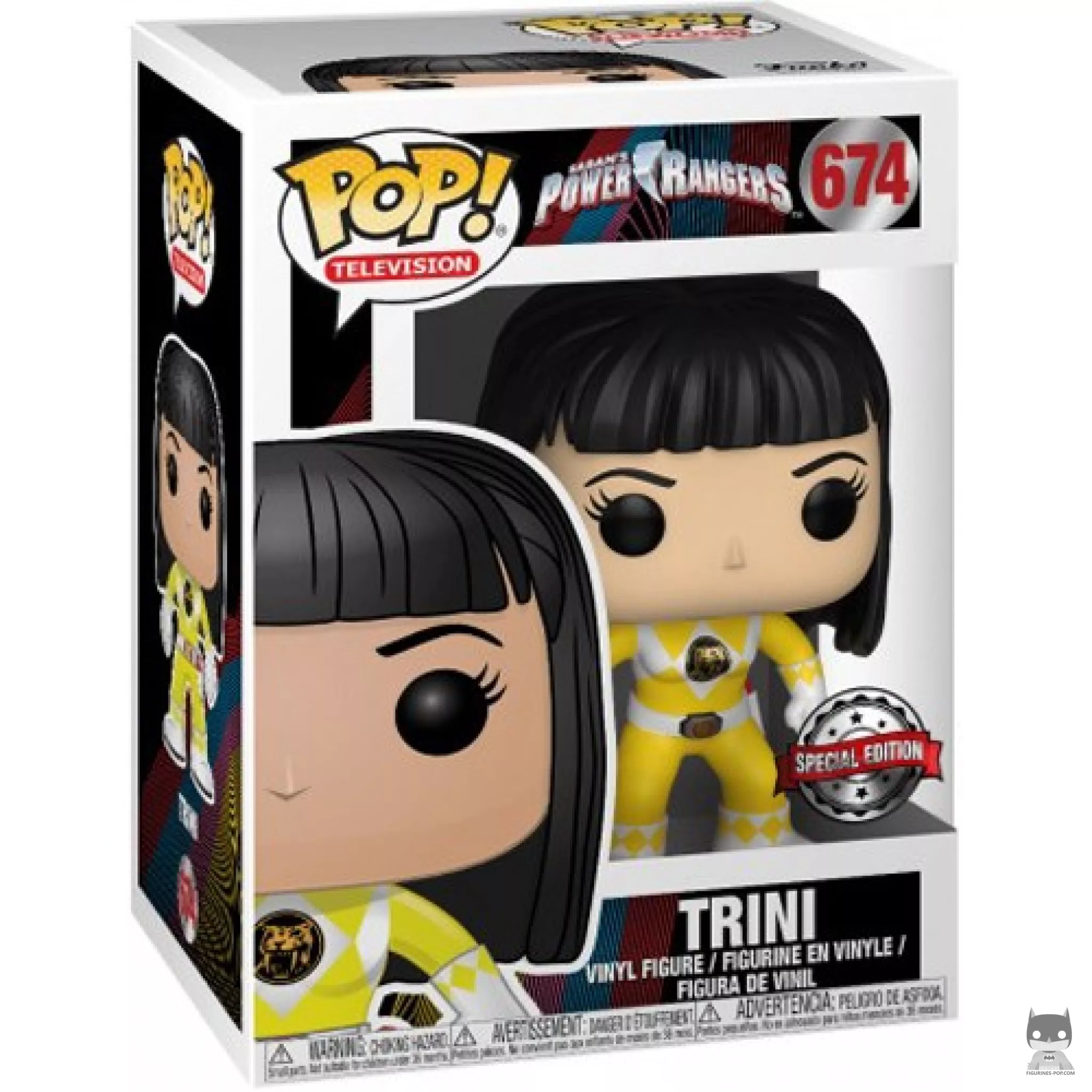 Figurine Funko POP Trini Ranger Jaune (sans casque) avec boîte