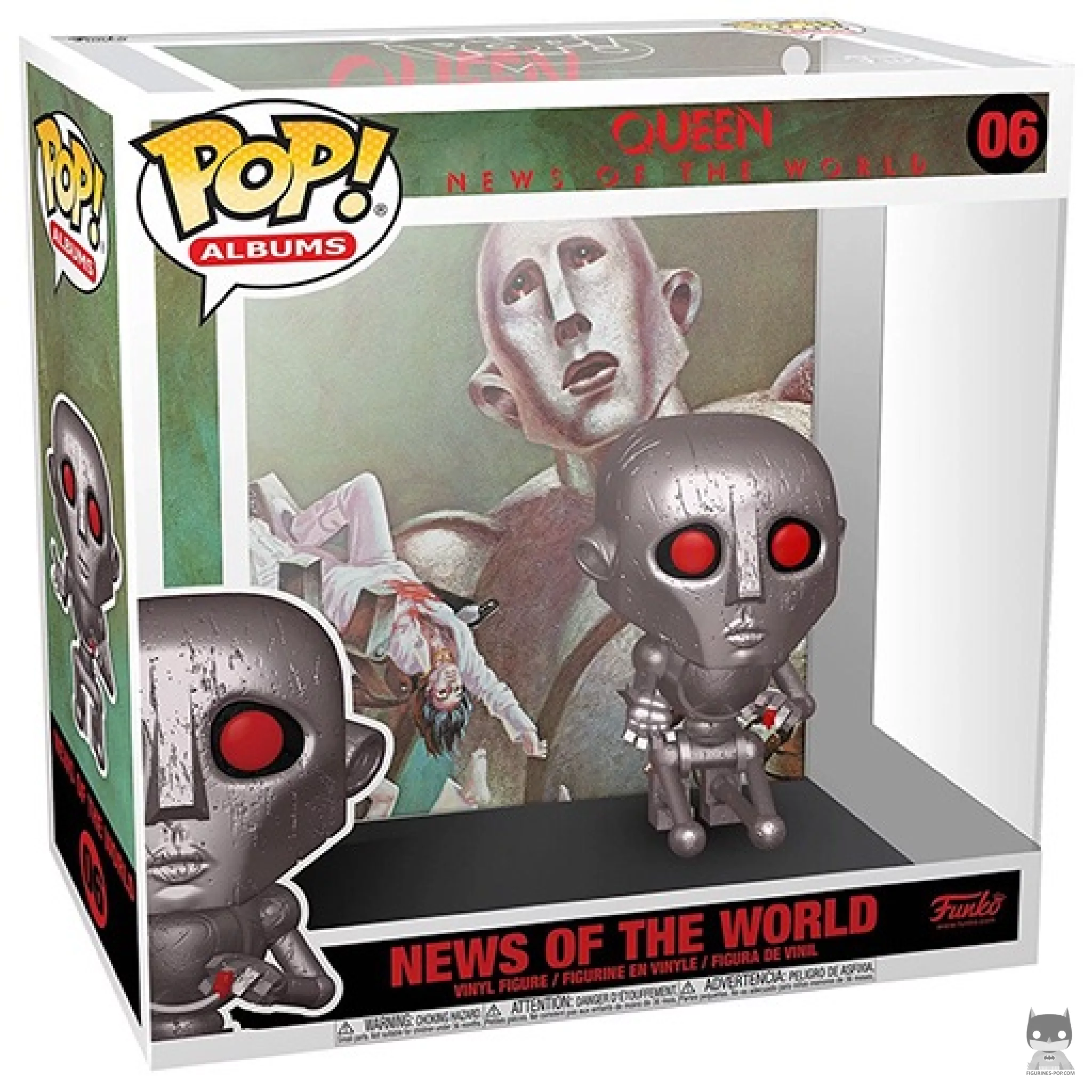 Figurine Funko POP Queen : News of the World (Metallic) avec boîte