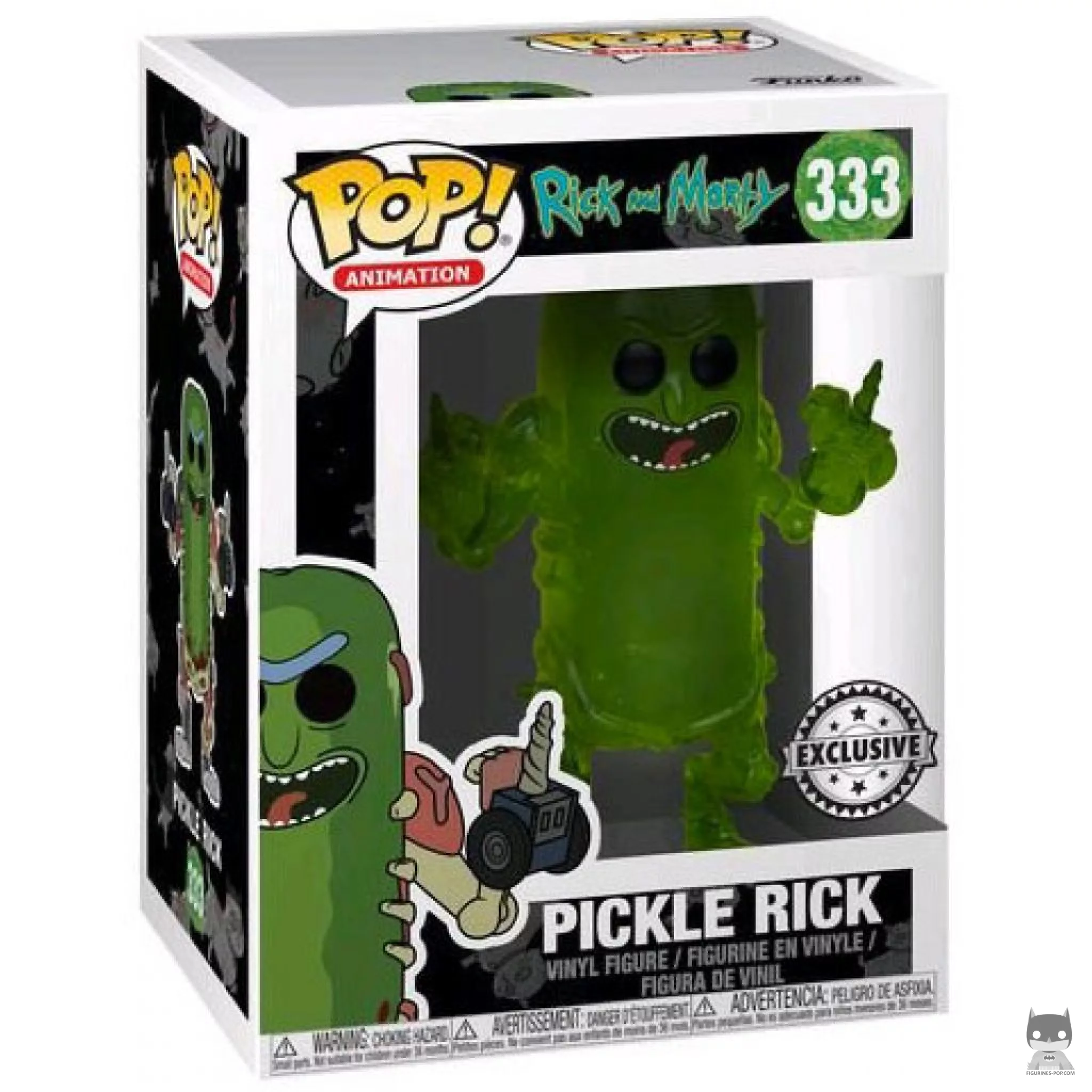 Figurine Funko POP Rick le Cornichon (Translucent) avec boîte