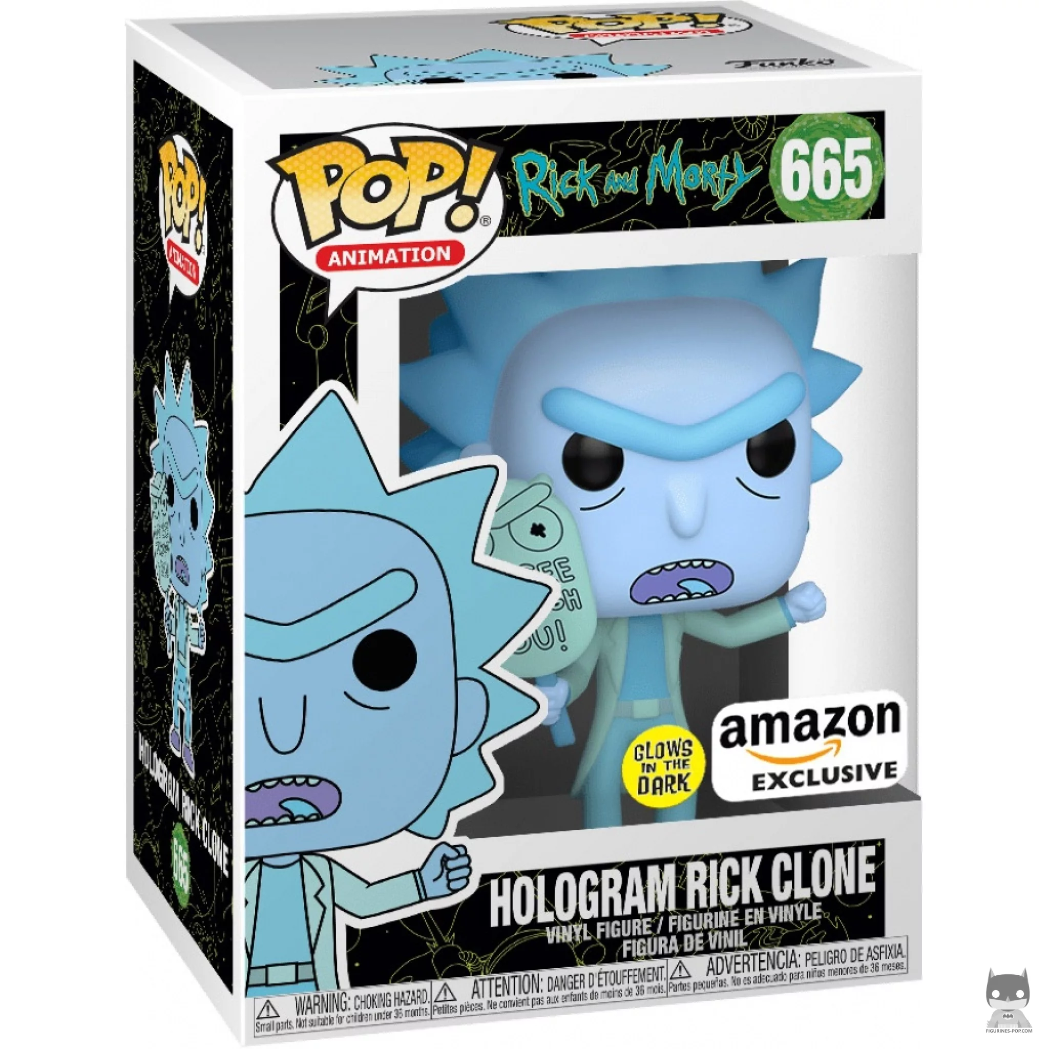 Figurine Funko POP Clone Rick Hologramme avec boîte