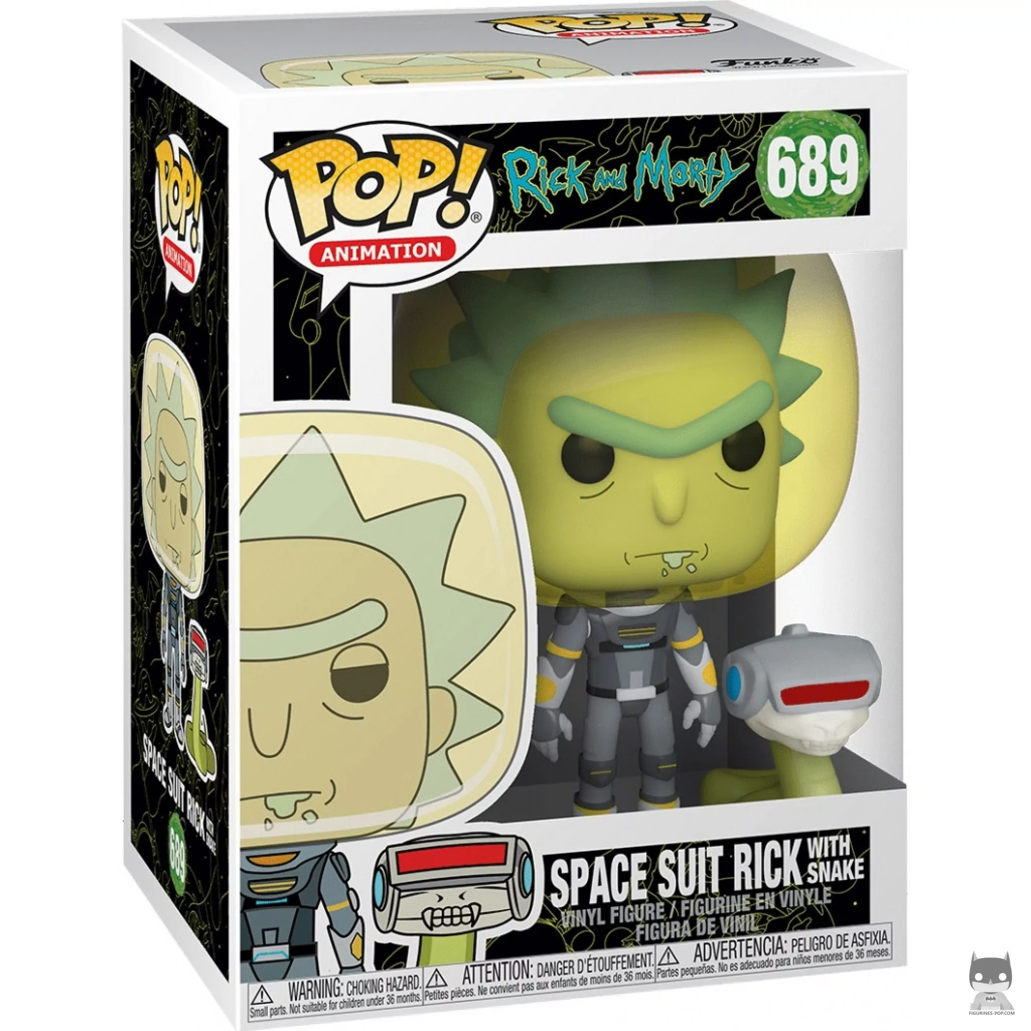 Figurine Funko POP Rick Cosmonaute avec Serpent avec boîte