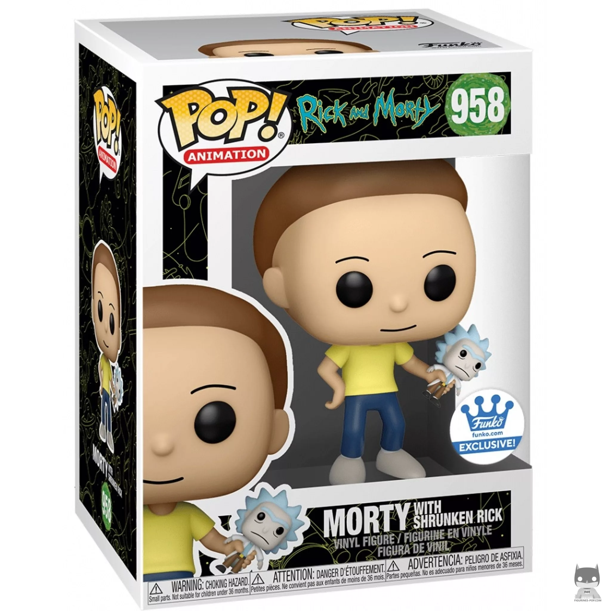 Figurine Funko POP Morty avec Rick rétréci avec boîte
